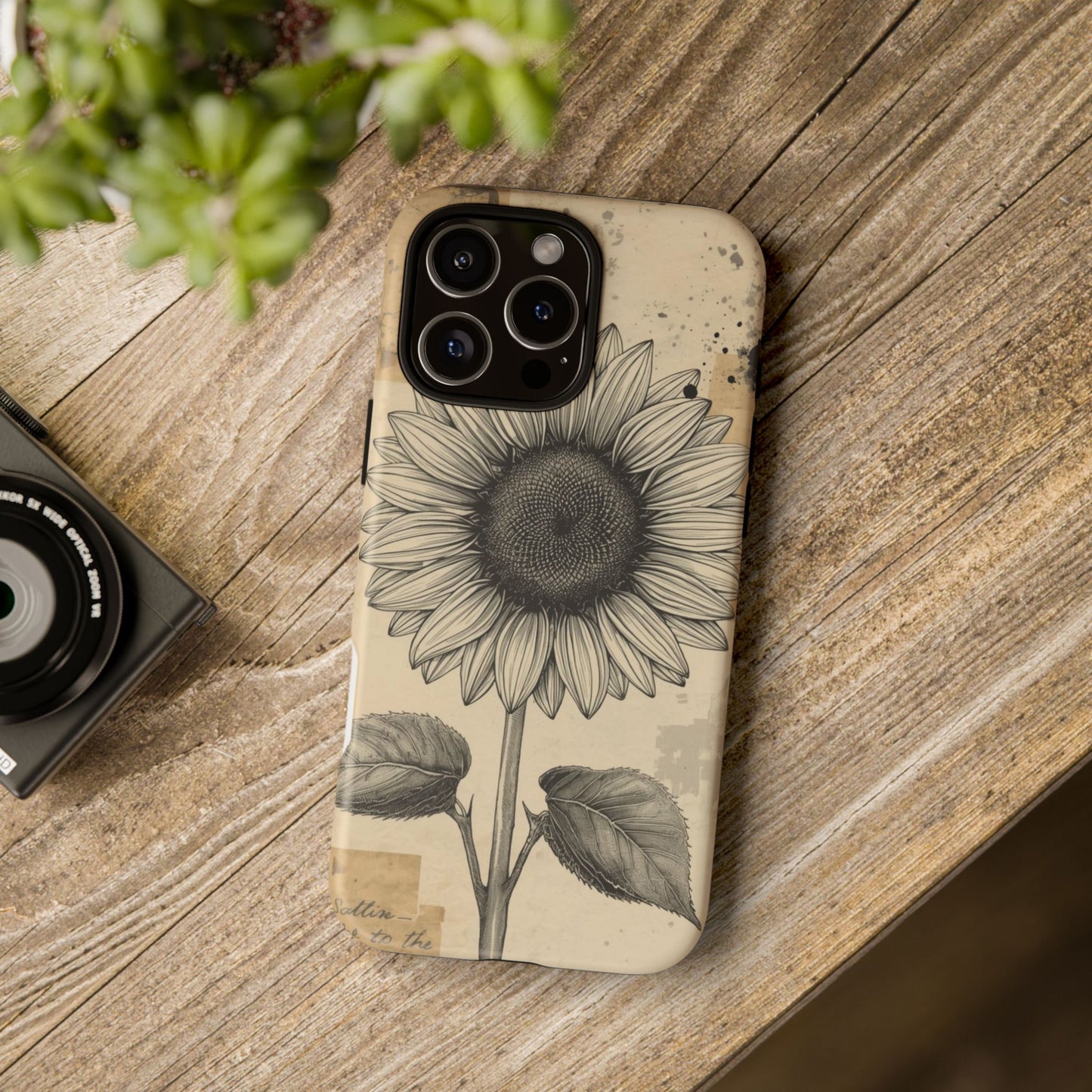Vintage Sunflower Illustration Tough Protective iPhone Case
