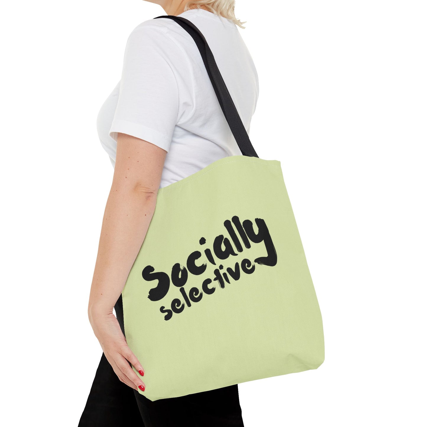 Socially Selective Funny Introvert Quote Cotton Canvas Tote Bag