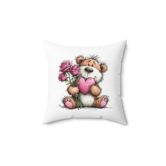 Beary Much In Love Teddy Bear Valentine Pillow