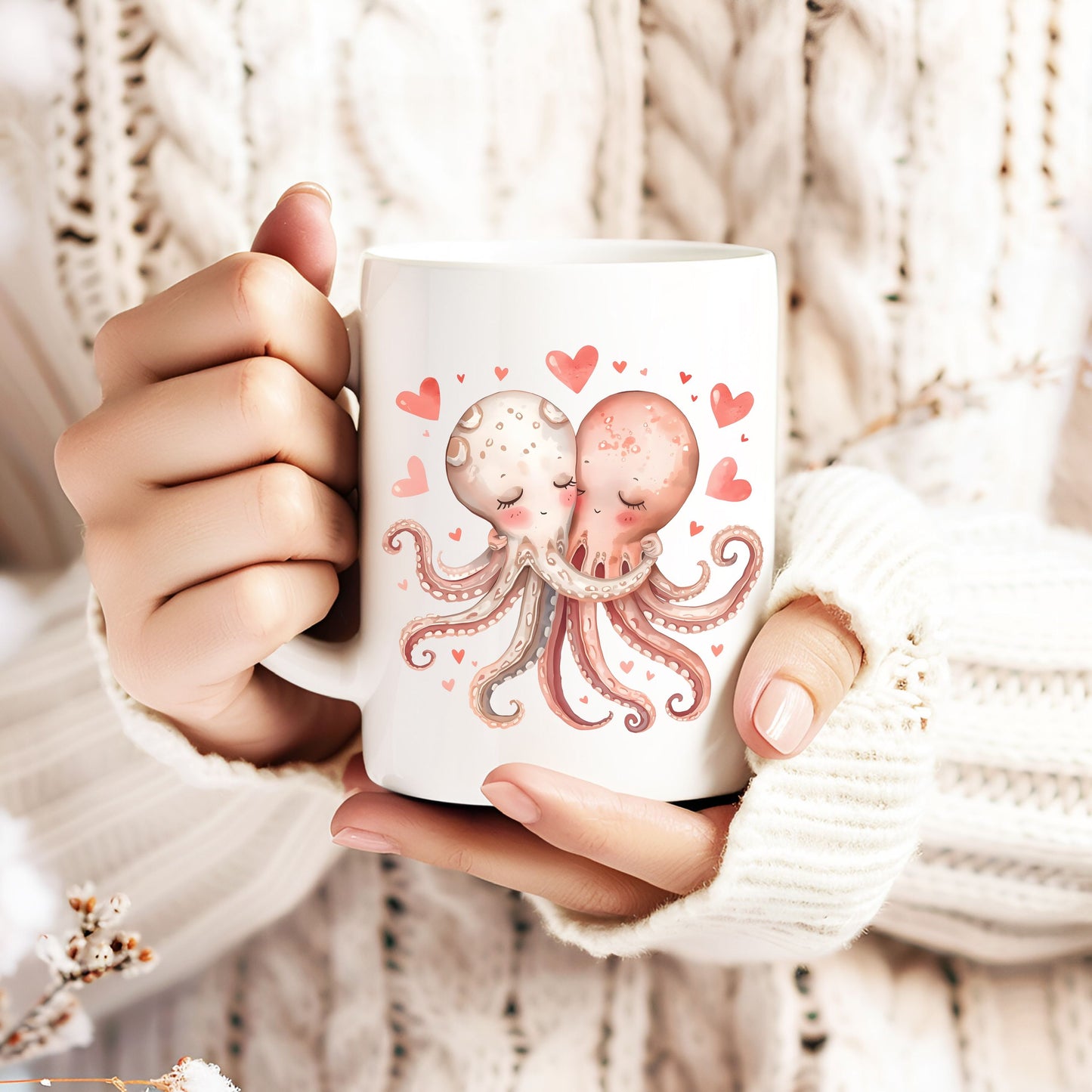Stuck on You Too Octopus Couple Coffee Mug (11oz & 15oz)