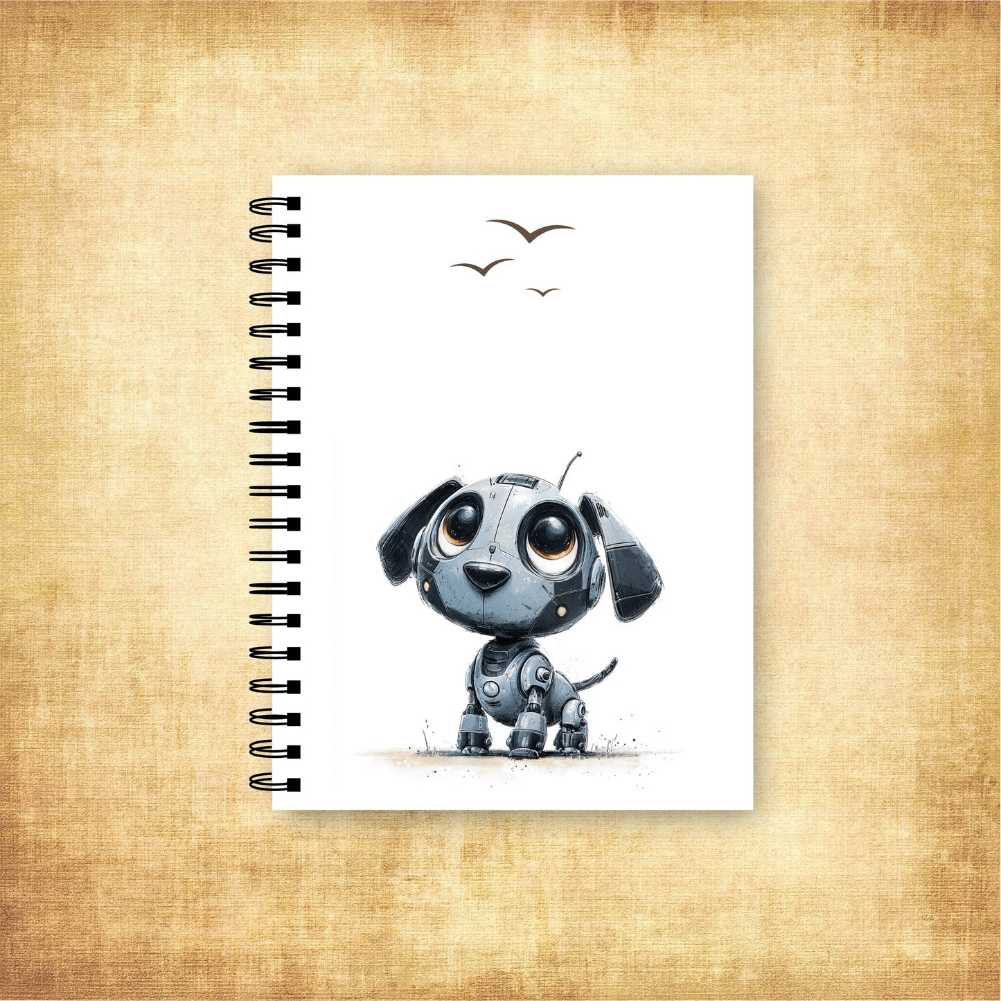 Curious Robo Pup Spiral Notebook Ruled Lined Journal for Notes & Planning