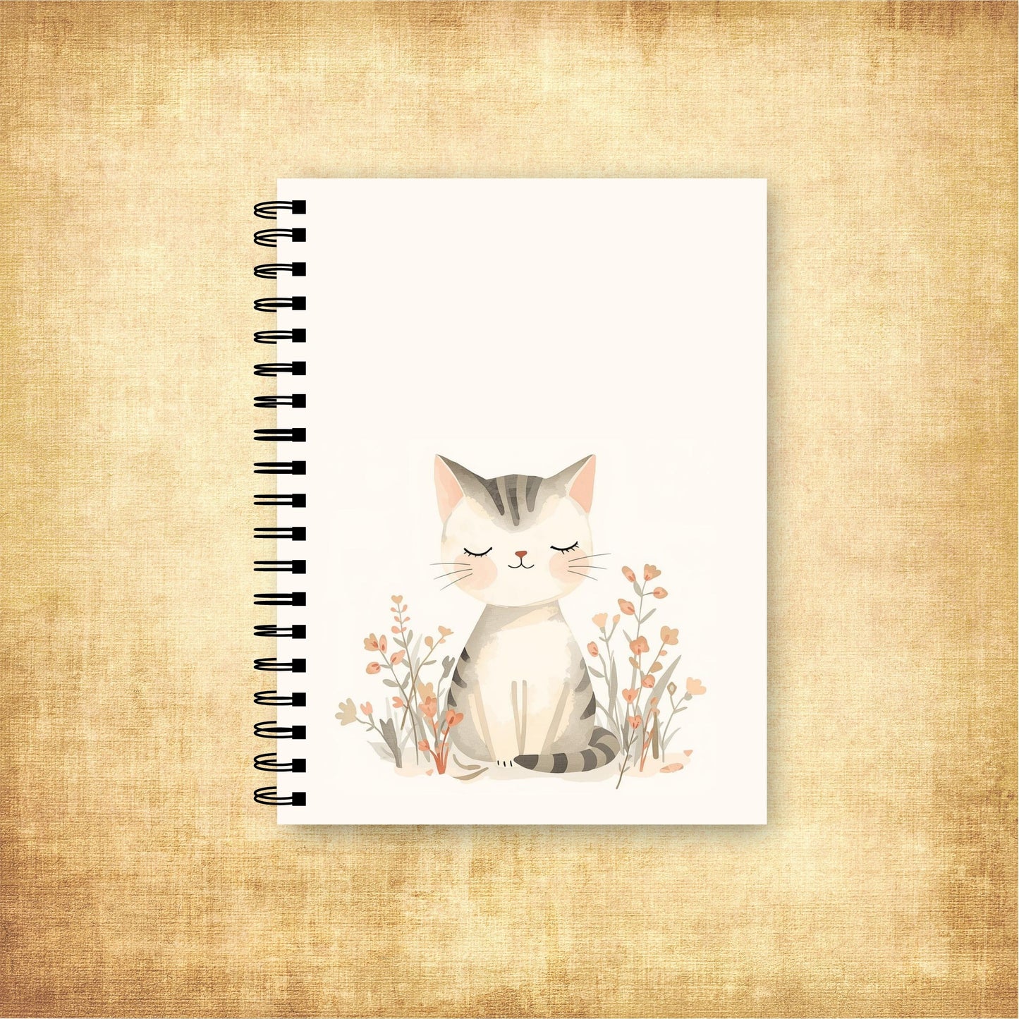 Kitten in Bloom Spiral Notebook Ruled Lined Journal for Notes & Planning
