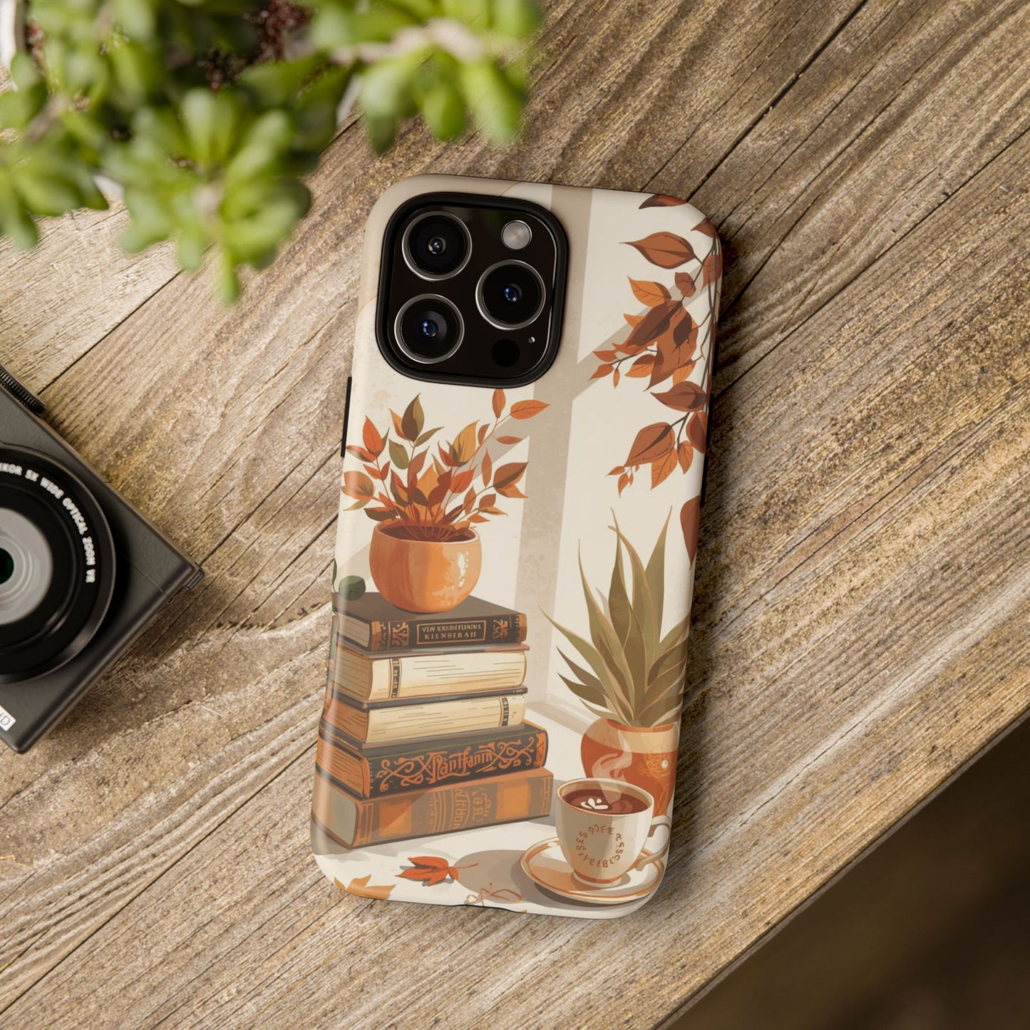 Cozy Books, Plants & Coffee Tough Protective iPhone Case