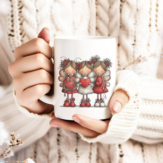 Angels of the Heart Ceramic Mug - Vibrant Colorful Coffee Cup (11oz & 15oz)