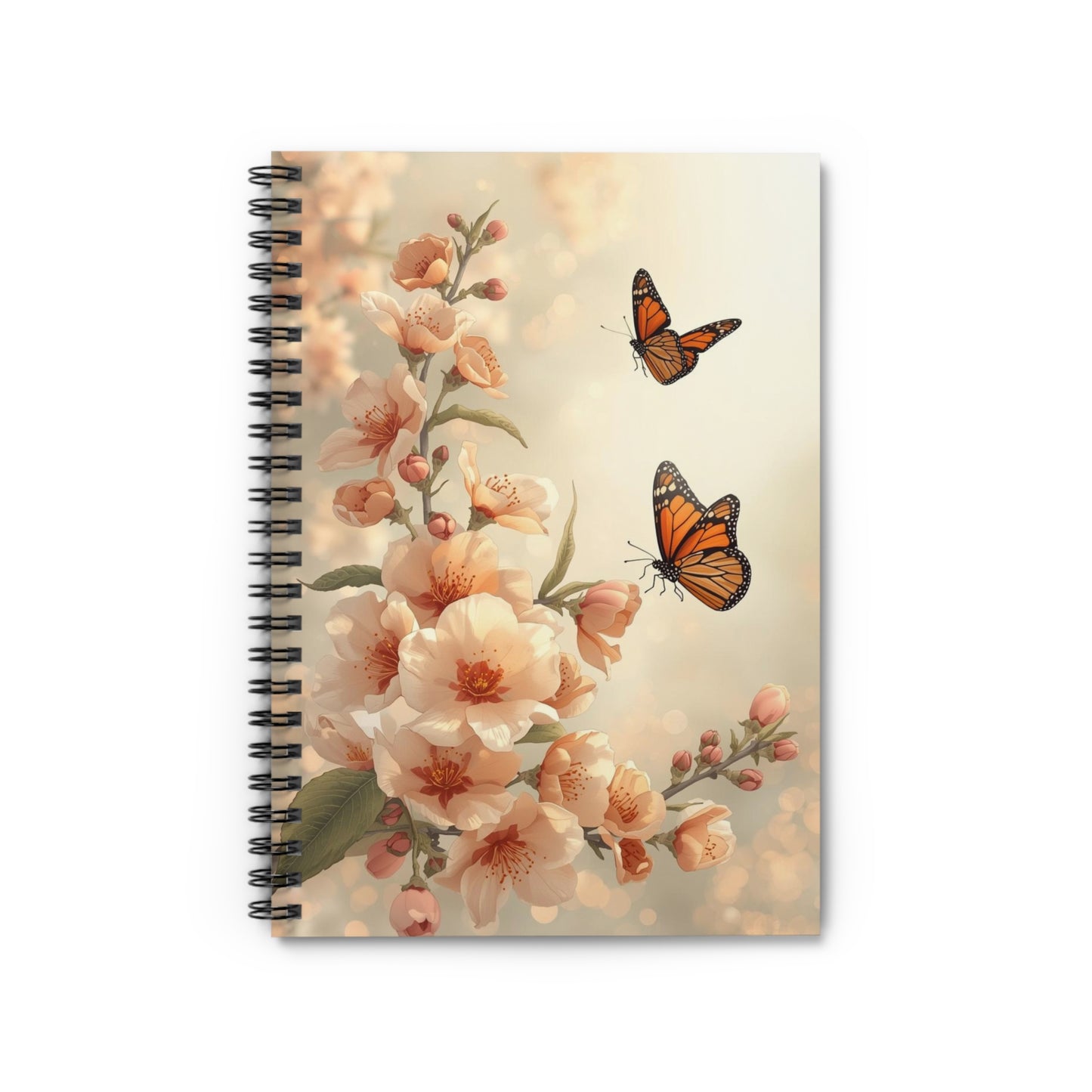 Peach Blossom Butterfly Notebook – Dreamy Floral Writing Journal