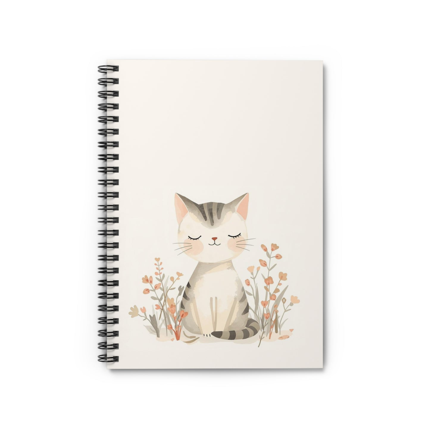 Kitten in Bloom Spiral Notebook Ruled Lined Journal for Notes & Planning