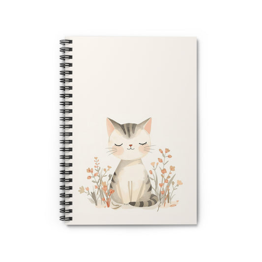 Kitten in Bloom Spiral Notebook Ruled Lined Journal for Notes & Planning
