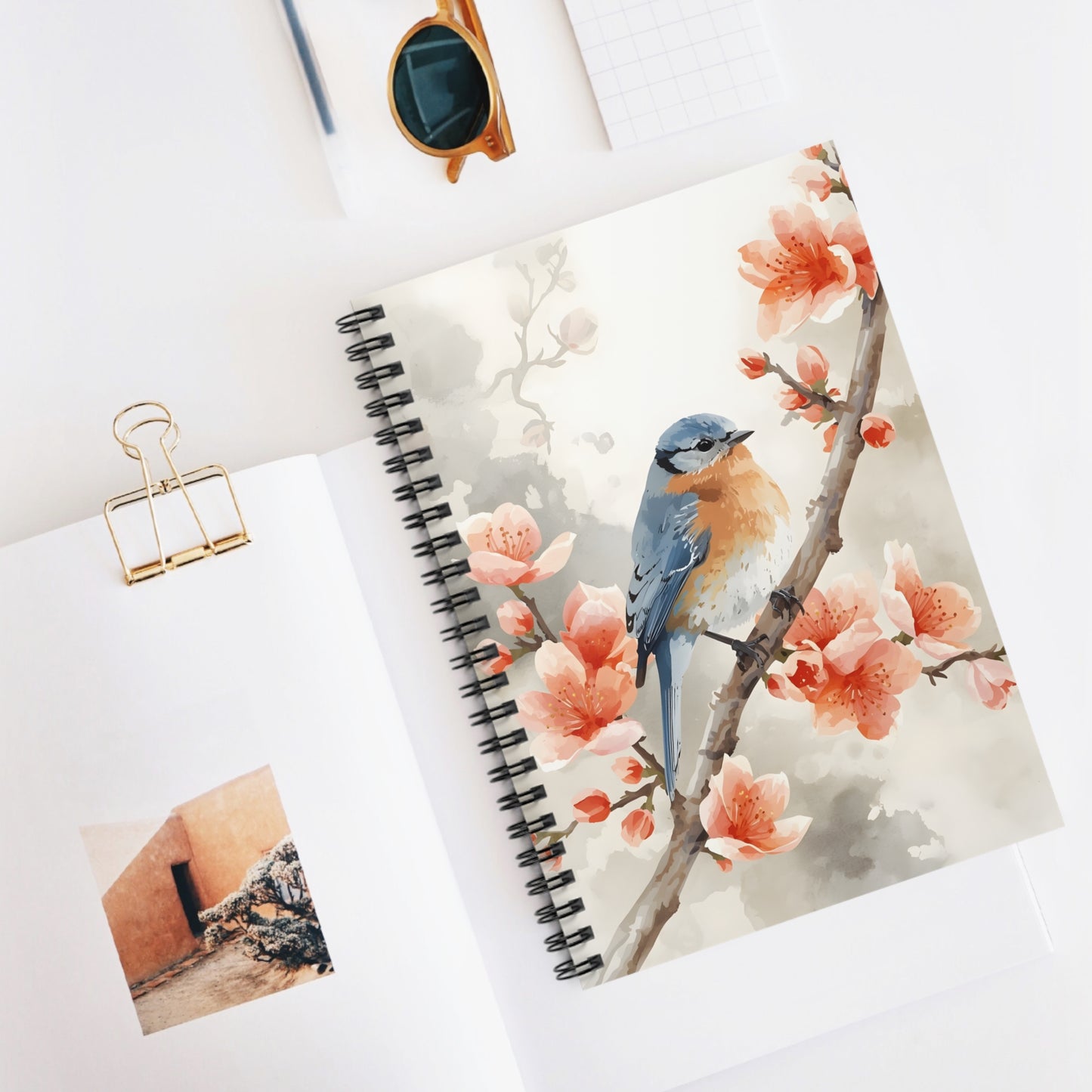 Bluebird Morning Blossoms Notebook – Gentle Pastel Nature Journal