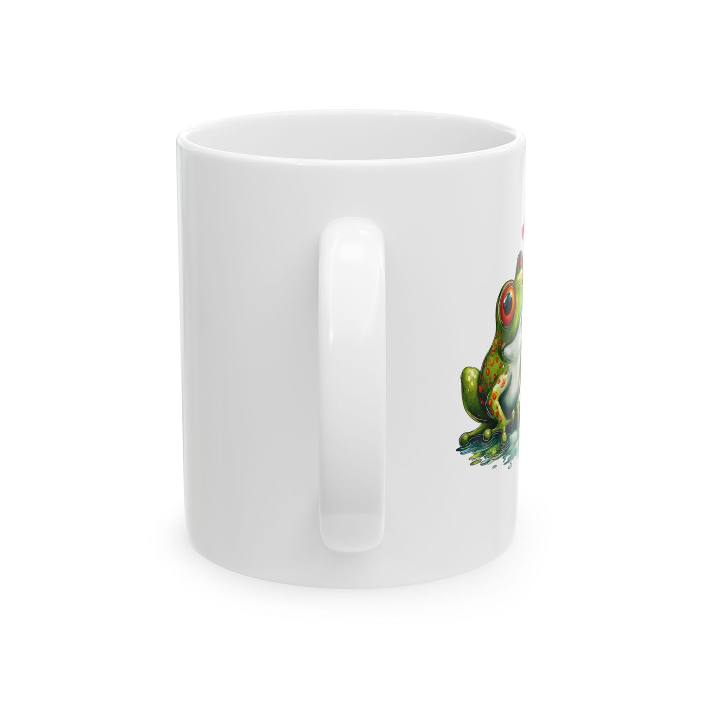 Toadally in Love Kissing Frogs Ceramic Mug - Vibrant Colorful Animal Coffee Cup (11oz & 15oz)