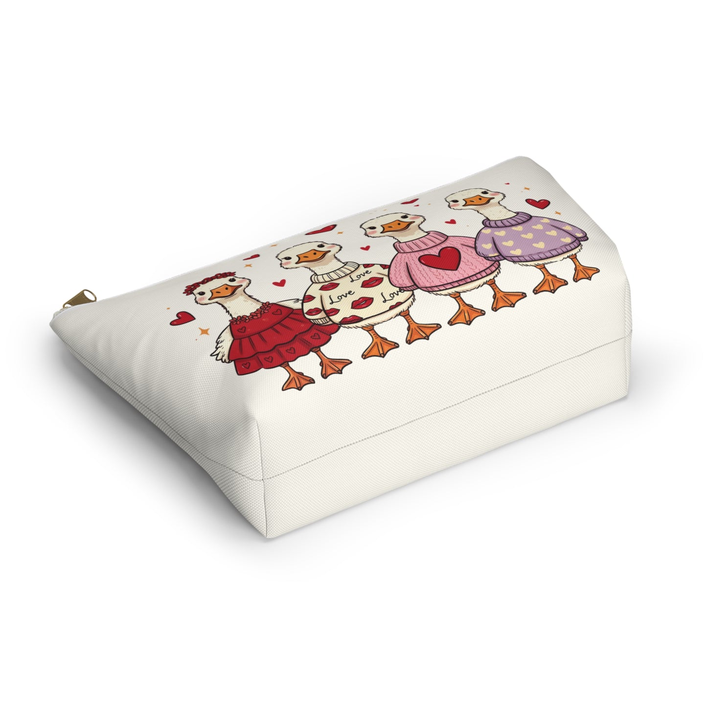 Love Is in the Flock Goose Valentine Makeup Bag Cosmetic Pouch