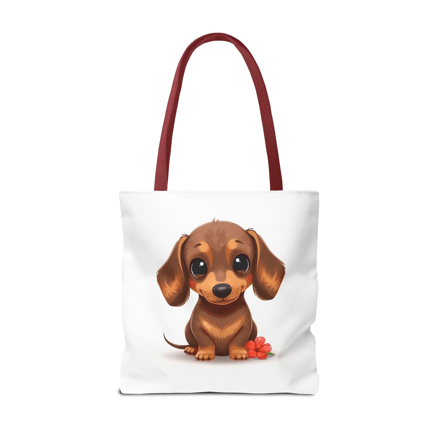 Charming Dachshund Cute Sausage Dog Illustration Cotton Canvas Tote Bag