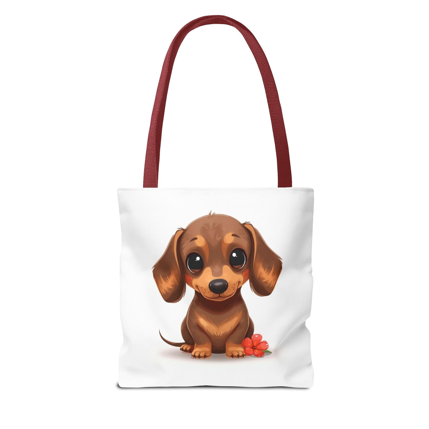 Charming Dachshund Cute Sausage Dog Illustration Cotton Canvas Tote Bag