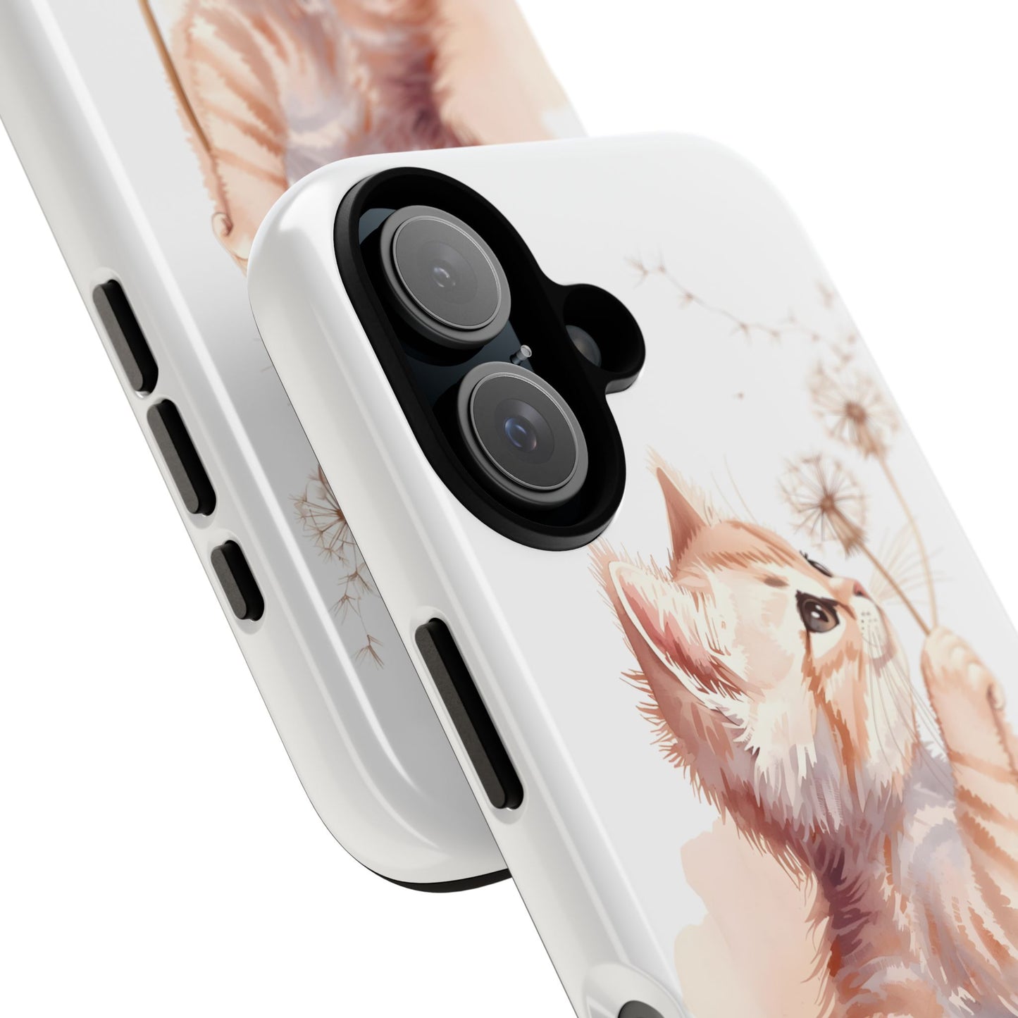 Poetic Kitten with Dandelion Tough Protective iPhone Case