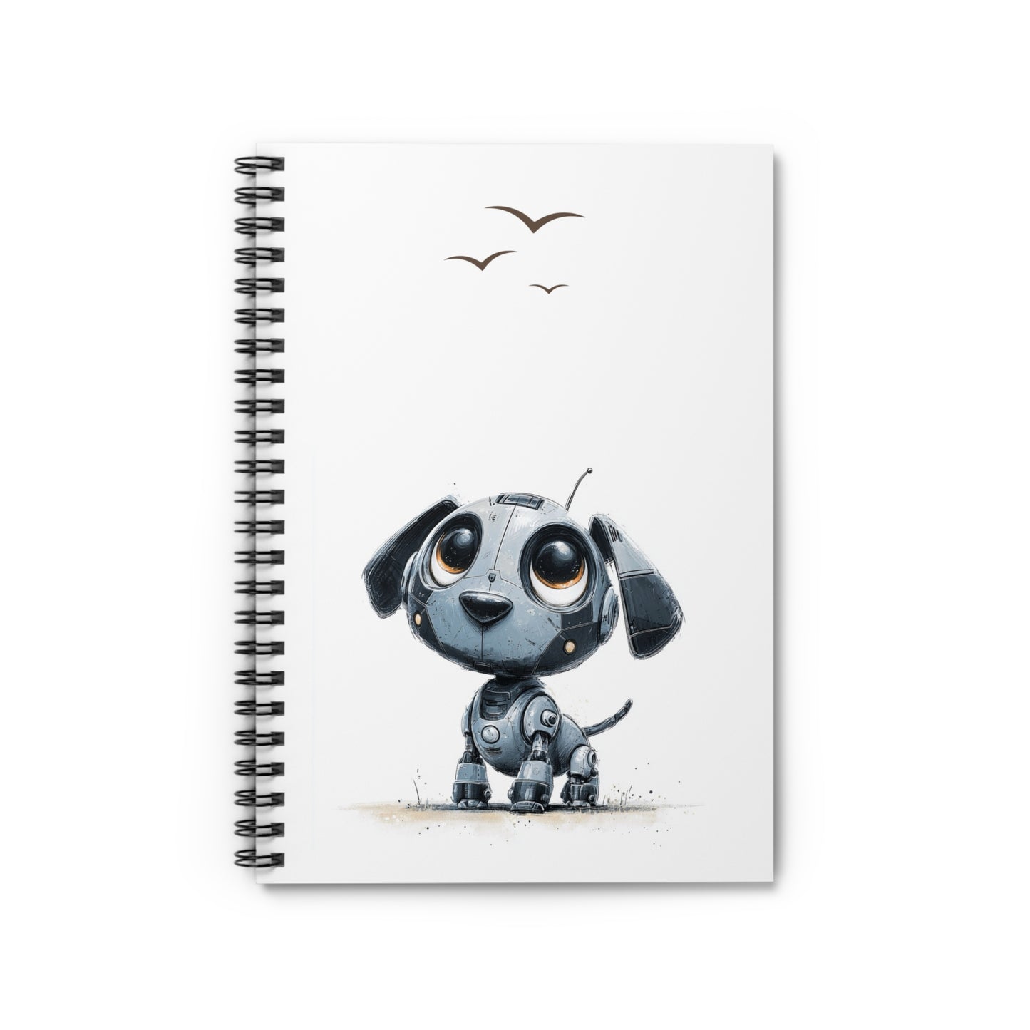 Curious Robo Pup Spiral Notebook Ruled Lined Journal for Notes & Planning