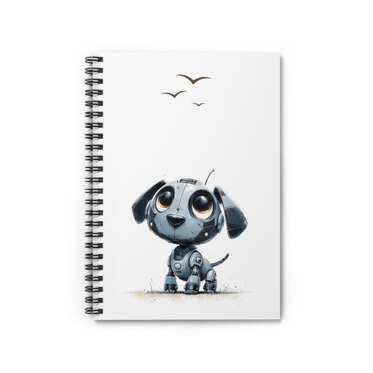 Curious Robo Pup Spiral Notebook Ruled Lined Journal for Notes & Planning