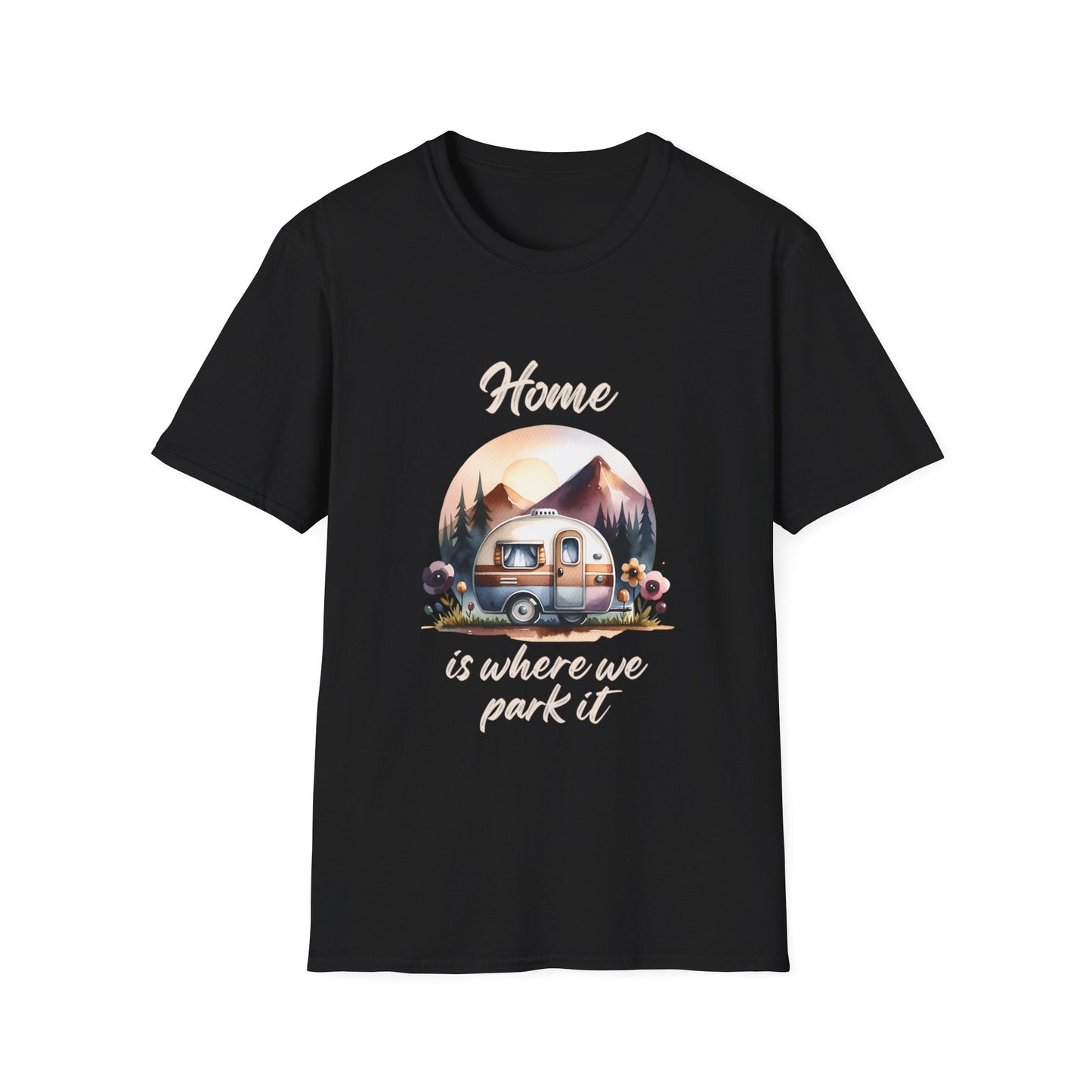 Home Is Where We Park It Tee Road Trip & Camper Retro T-Shirt