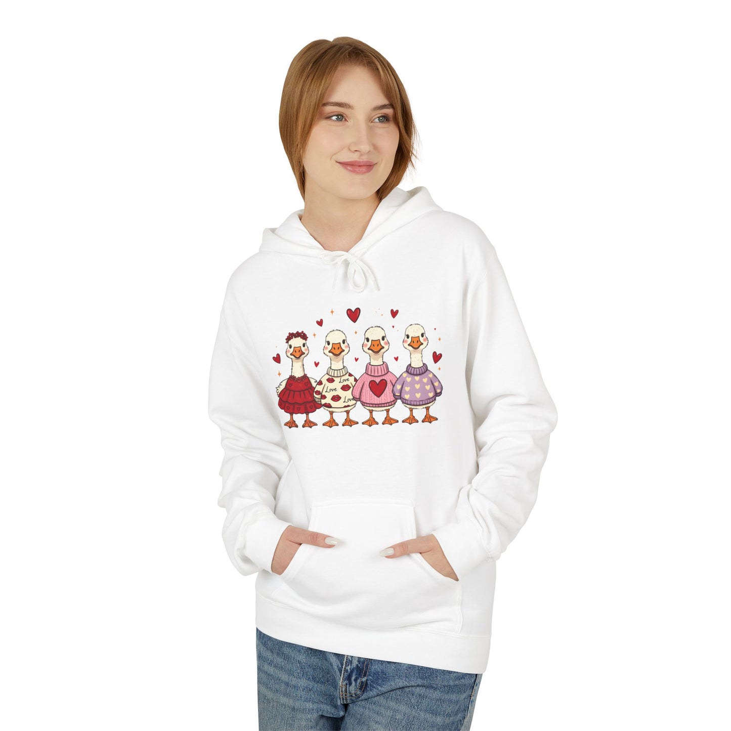 Love Is In The Flock - Cute Valentine Hoodie Cozy Love Illustration