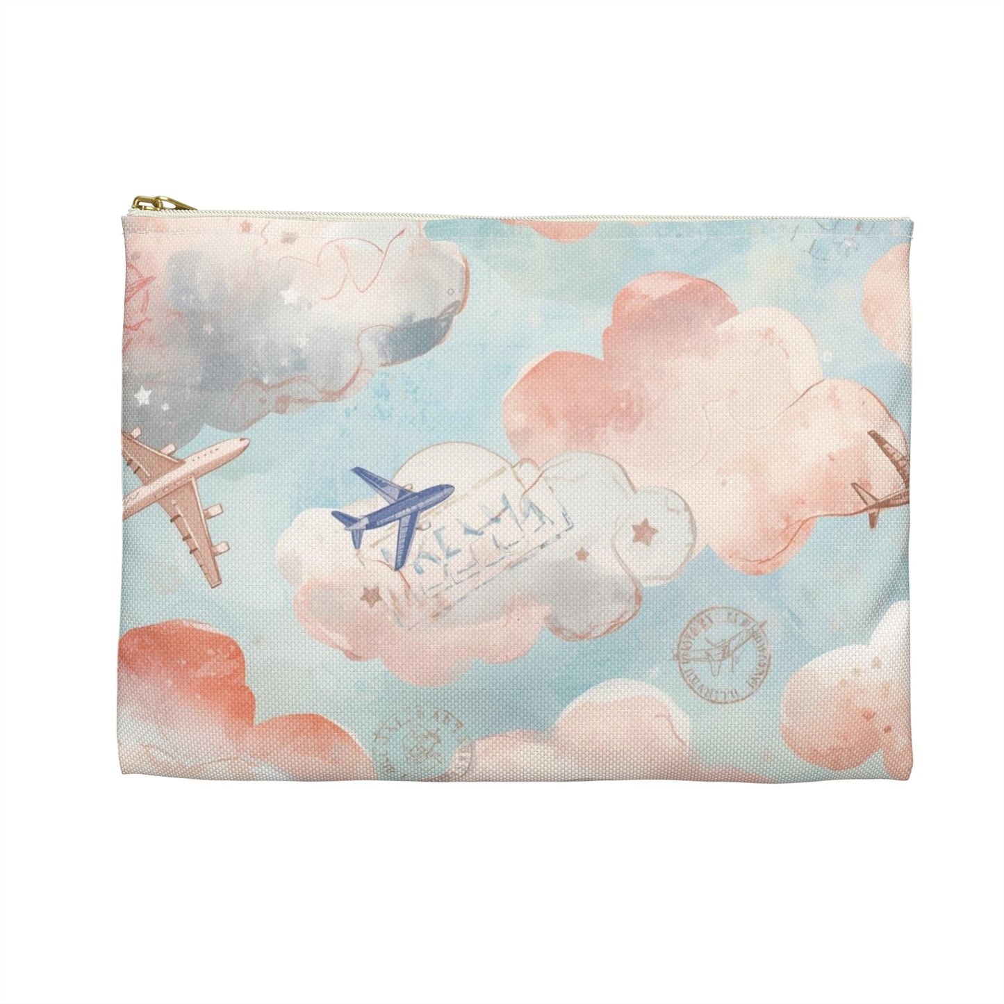 Cloud Nine Soft Pastel Airplane Travel & Passport Pouch