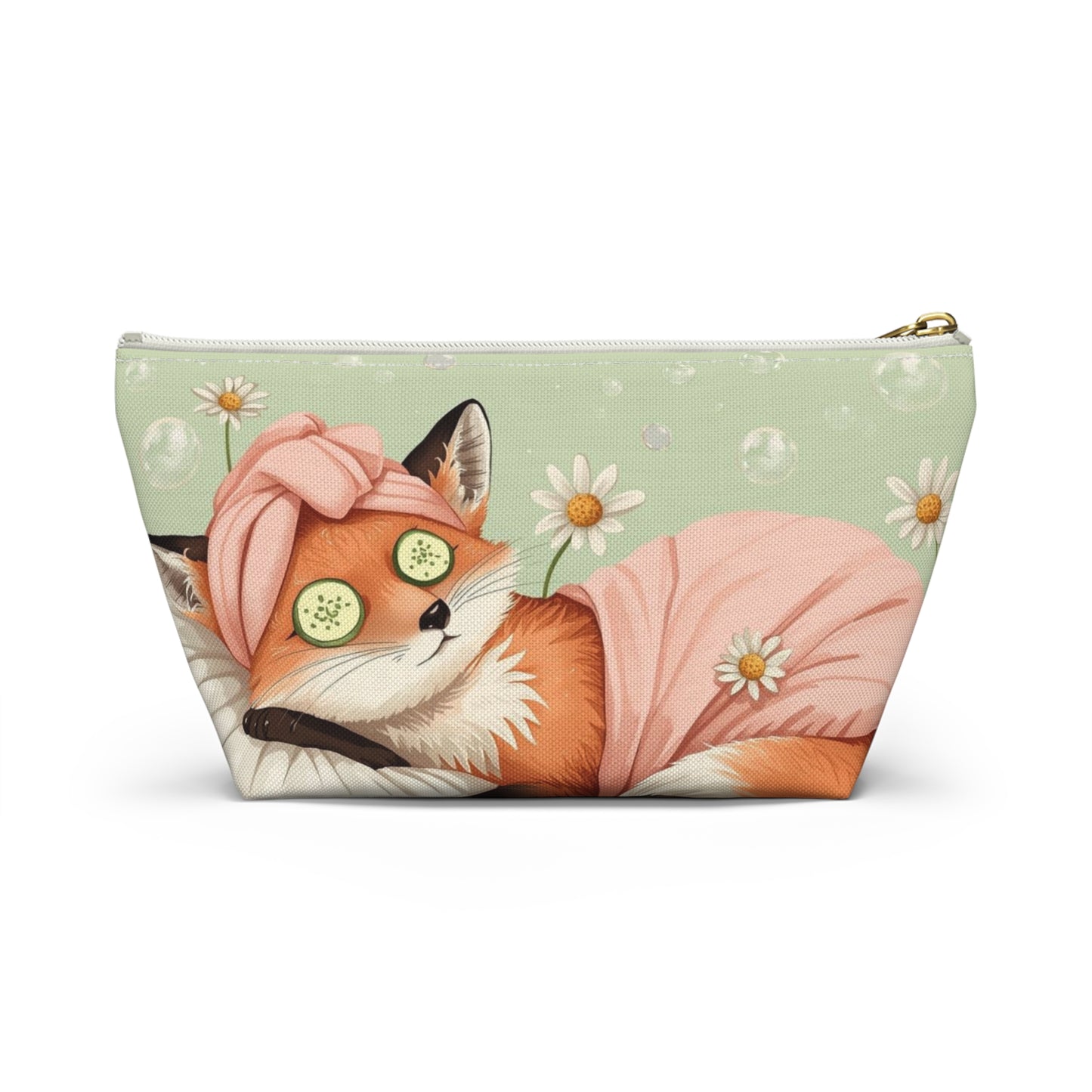 Fox Spa Day Cosmetic Pouch | Cute Makeup Bag