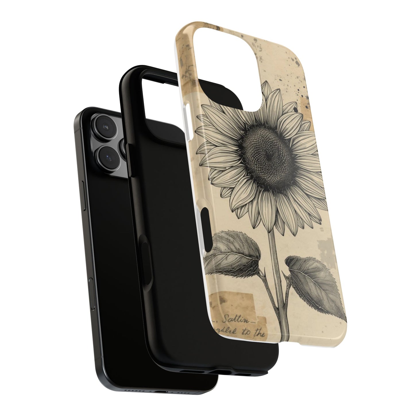 Vintage Sunflower Illustration Tough Protective iPhone Case