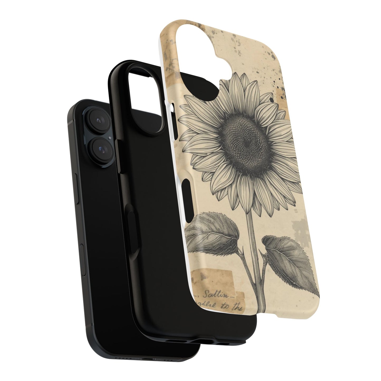 Vintage Sunflower Illustration Tough Protective iPhone Case