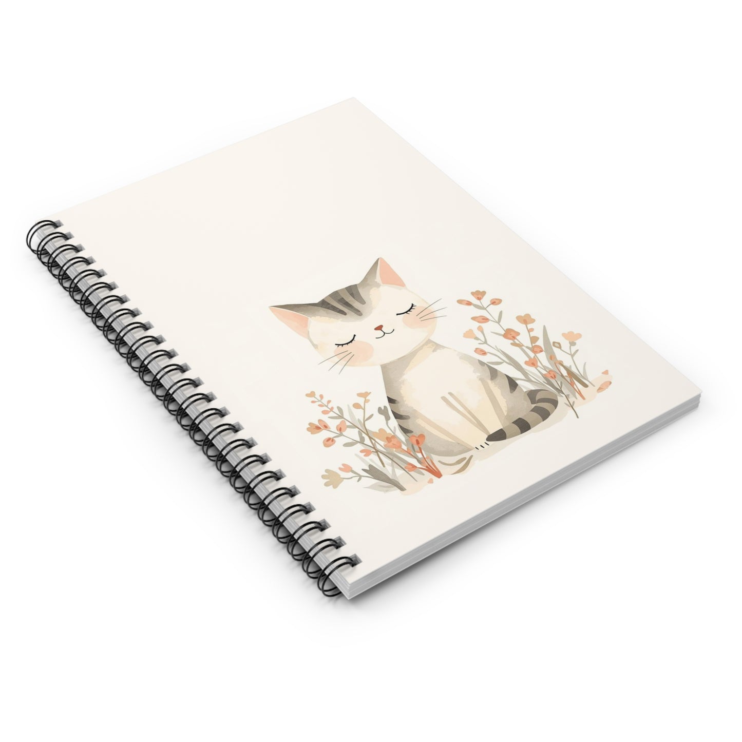 Kitten in Bloom Spiral Notebook Ruled Lined Journal for Notes & Planning