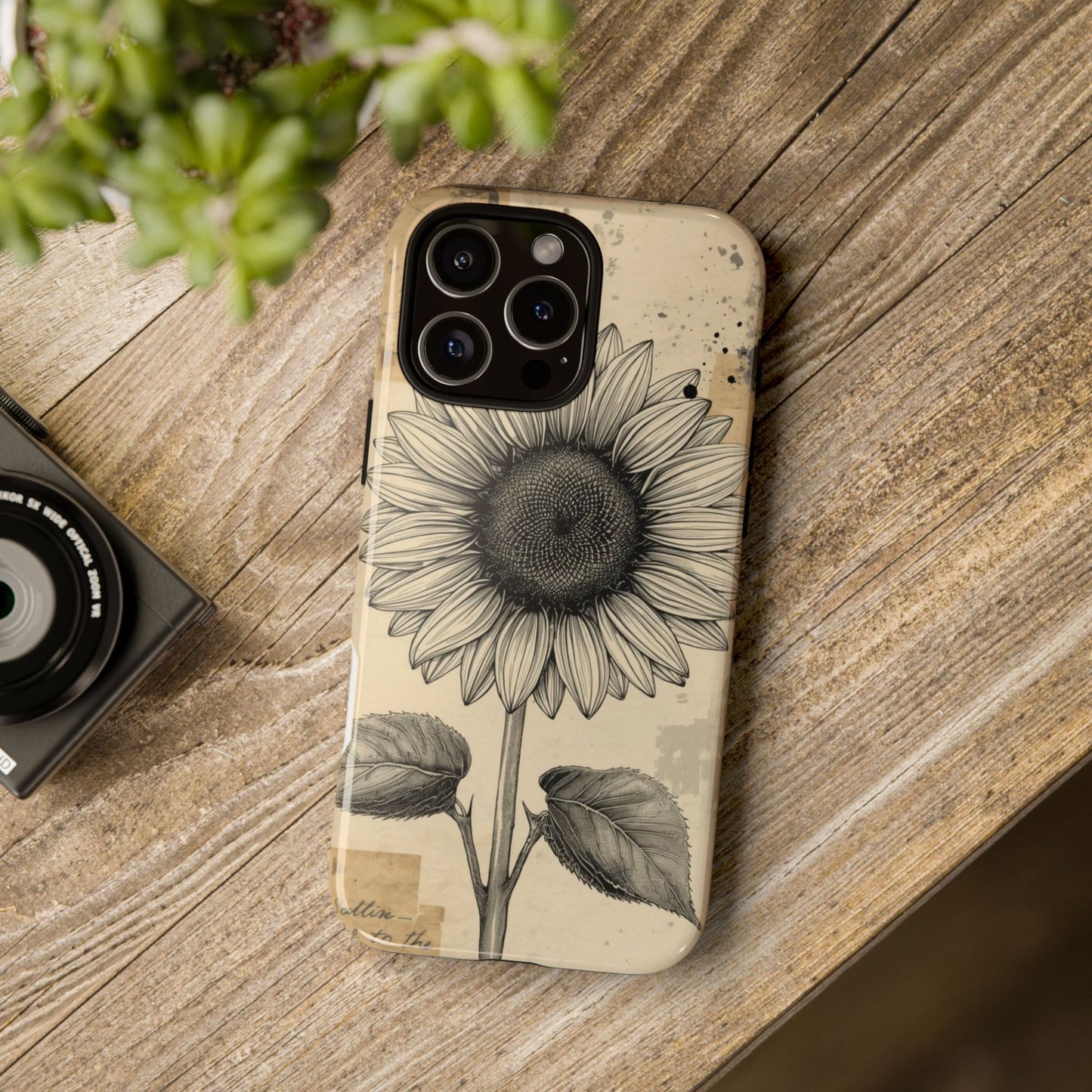Vintage Sunflower Illustration Tough Protective iPhone Case