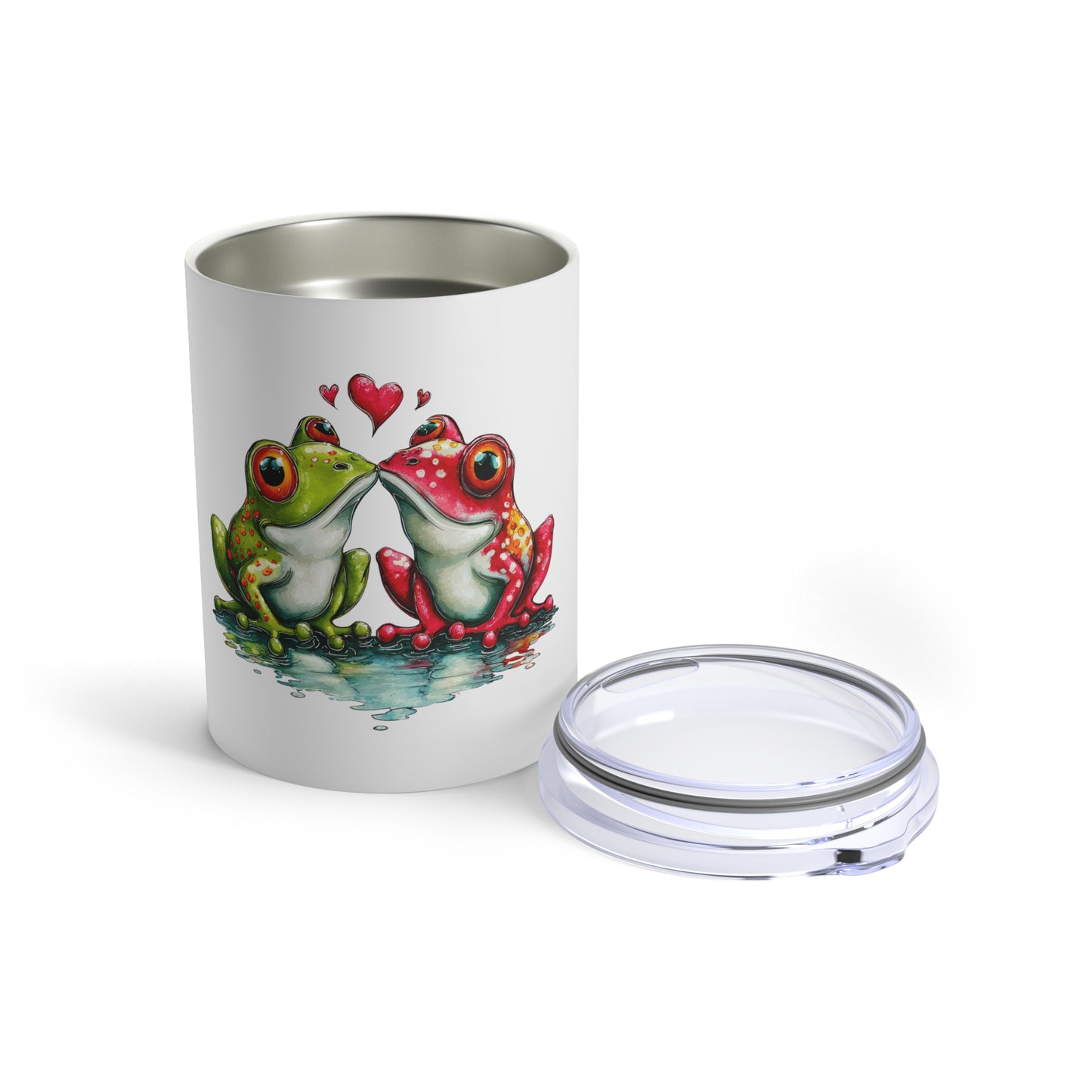 Toadally in Love Frog Romance Stainless Steel Tumbler 10oz Insulated Travel Mug