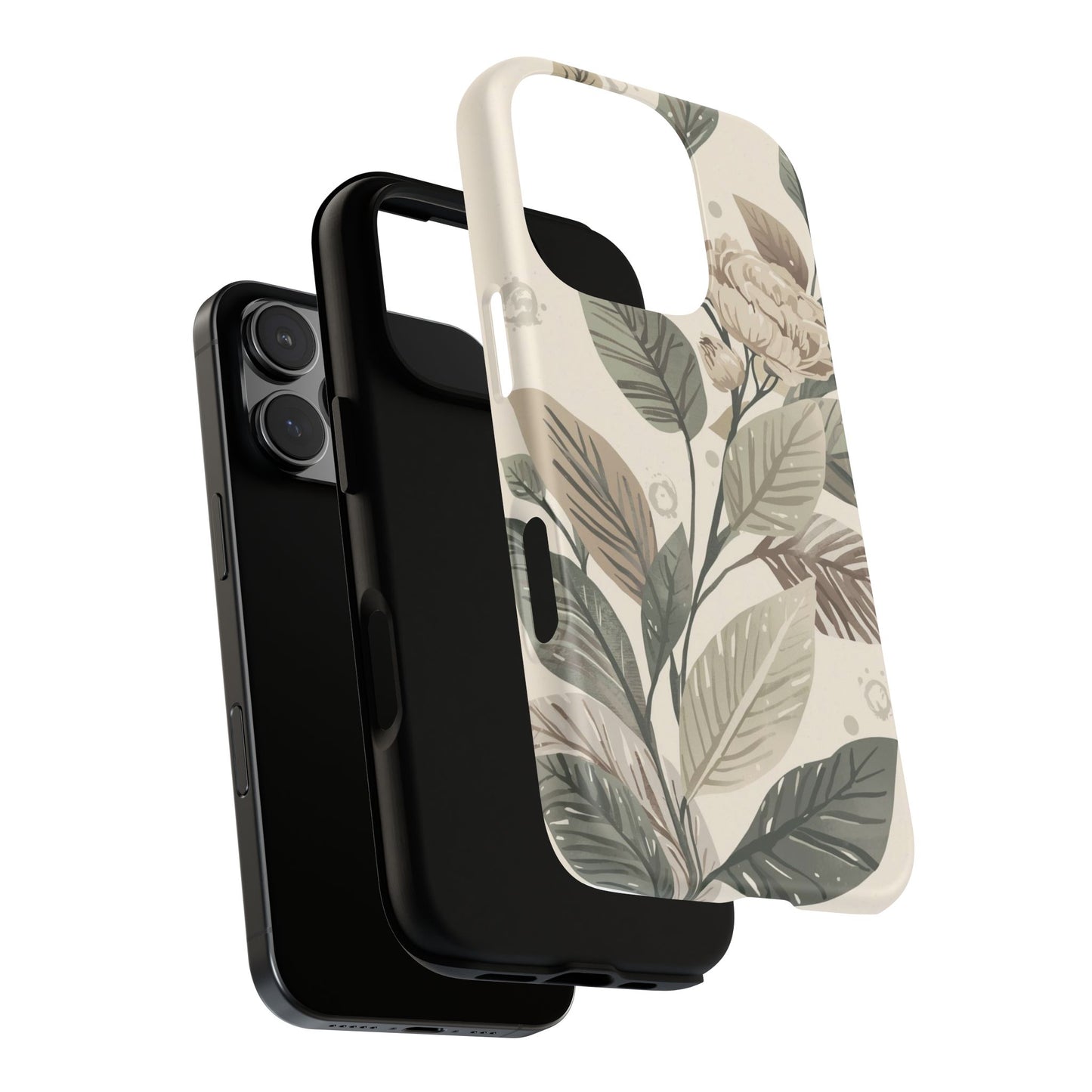 Muted Botanical Leaves Tough Protective iPhone Case