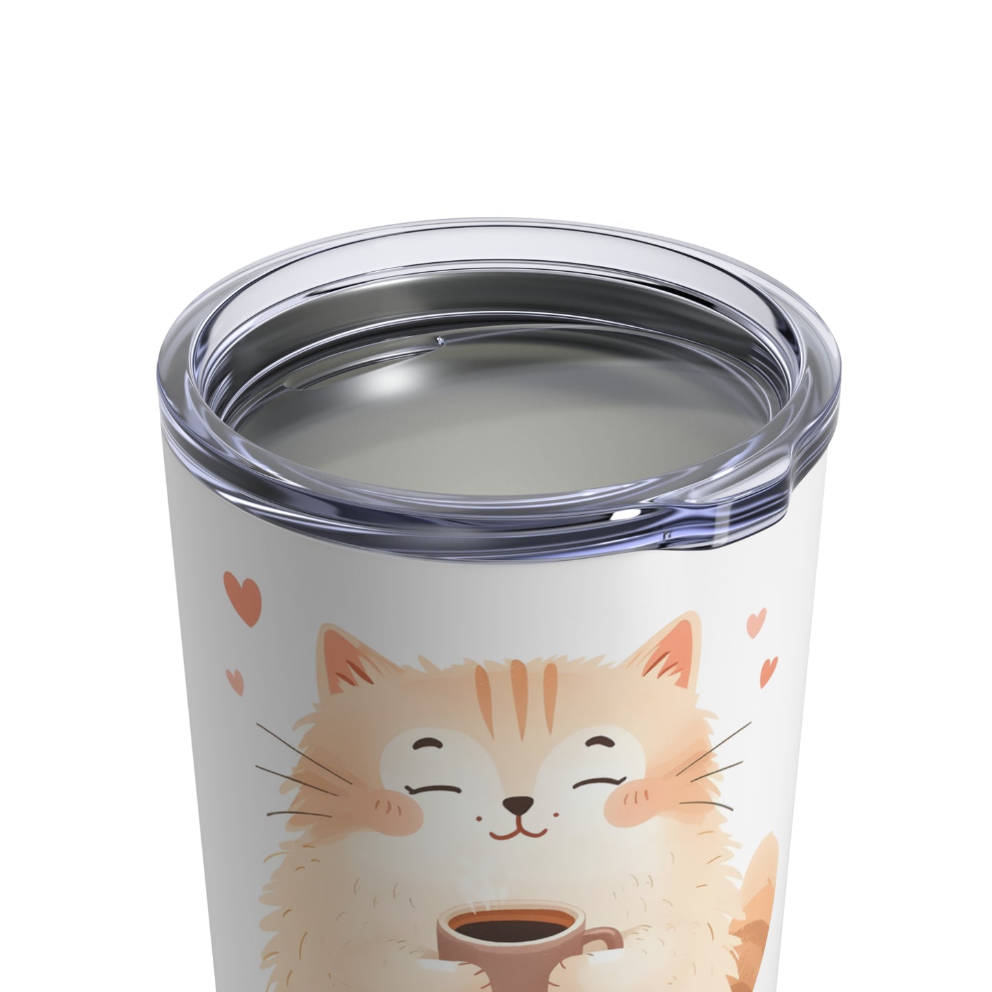 Cozy Cat Coffee Tumbler Self Love Gift for Cat Lovers - 10oz Insulated Travel Mug