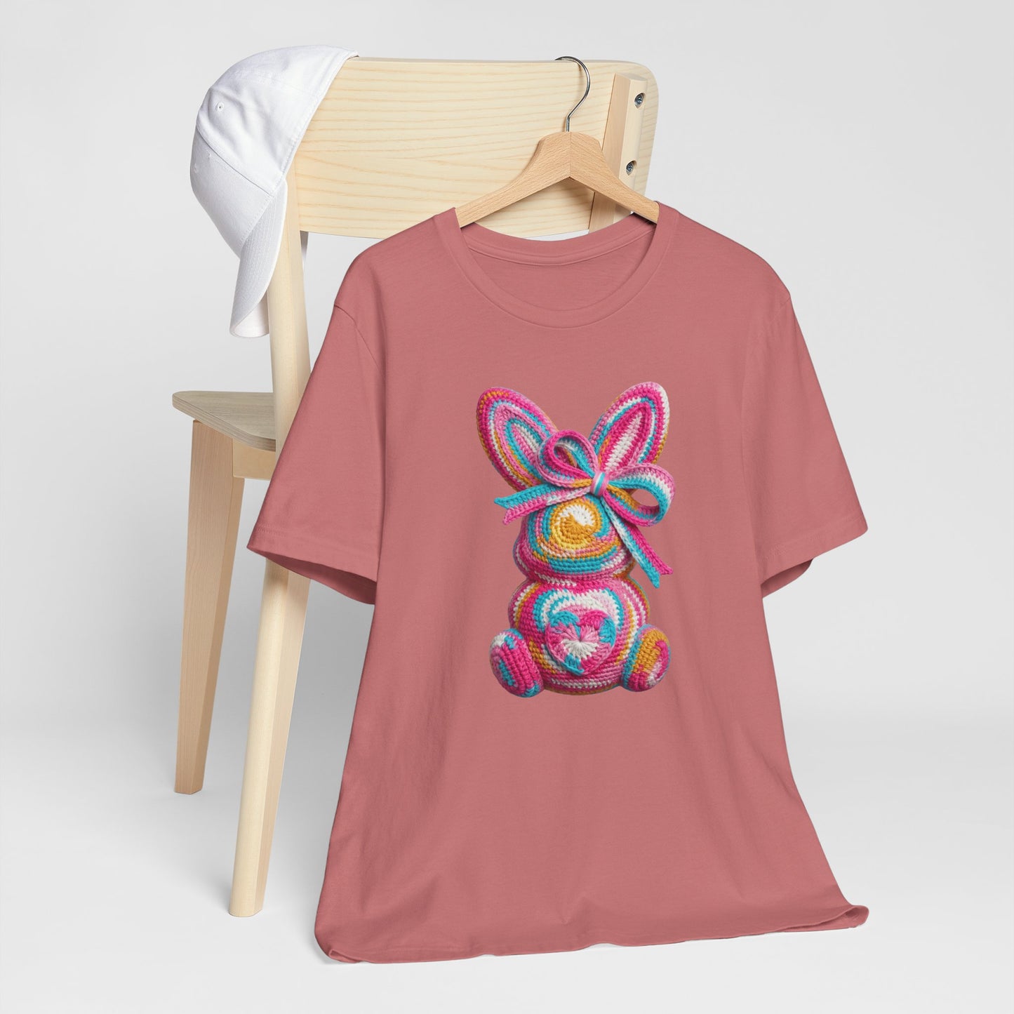 Crochet Easter Bunny with Heart Detail Spring Design T-shirt