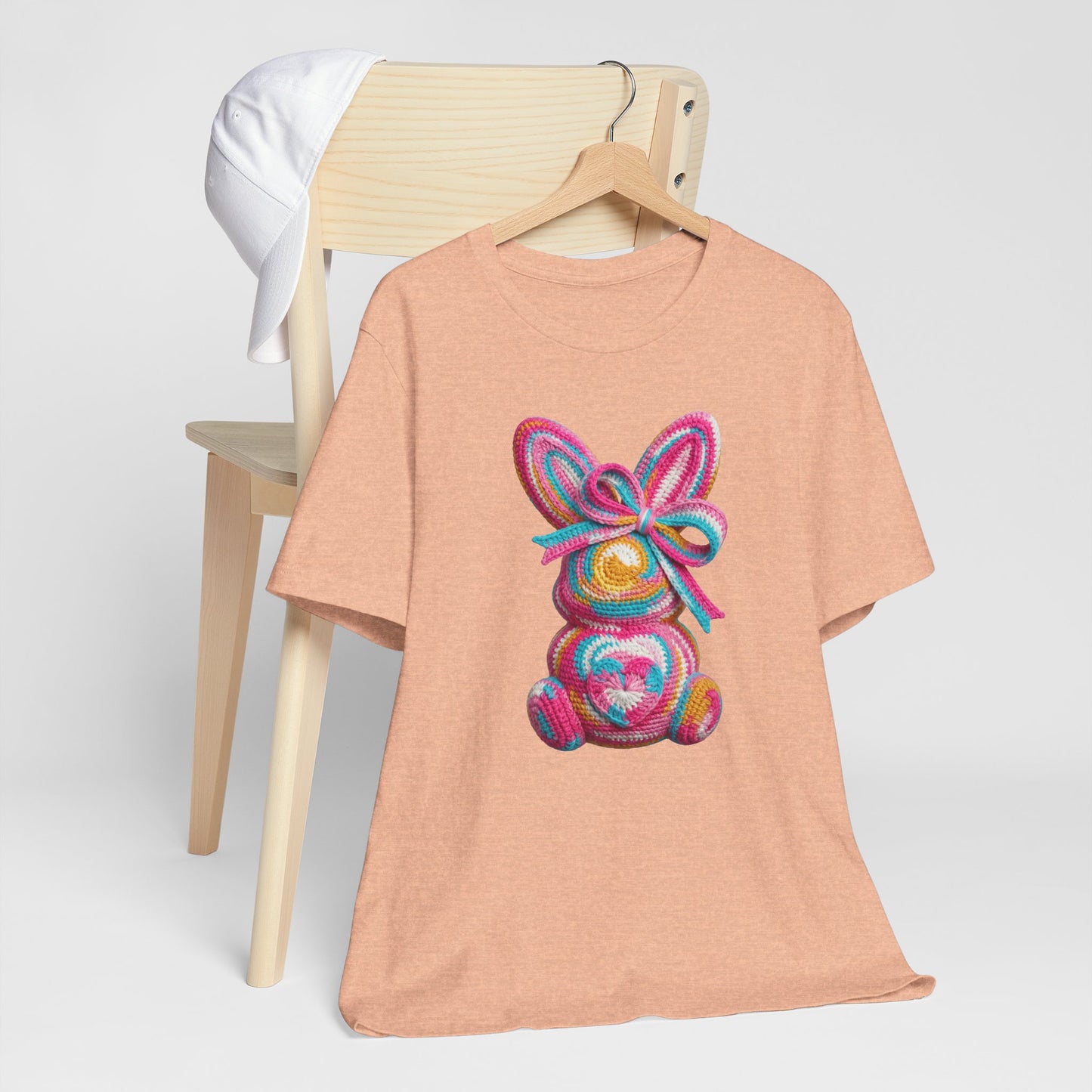 Crochet Easter Bunny with Heart Detail Spring Design T-shirt