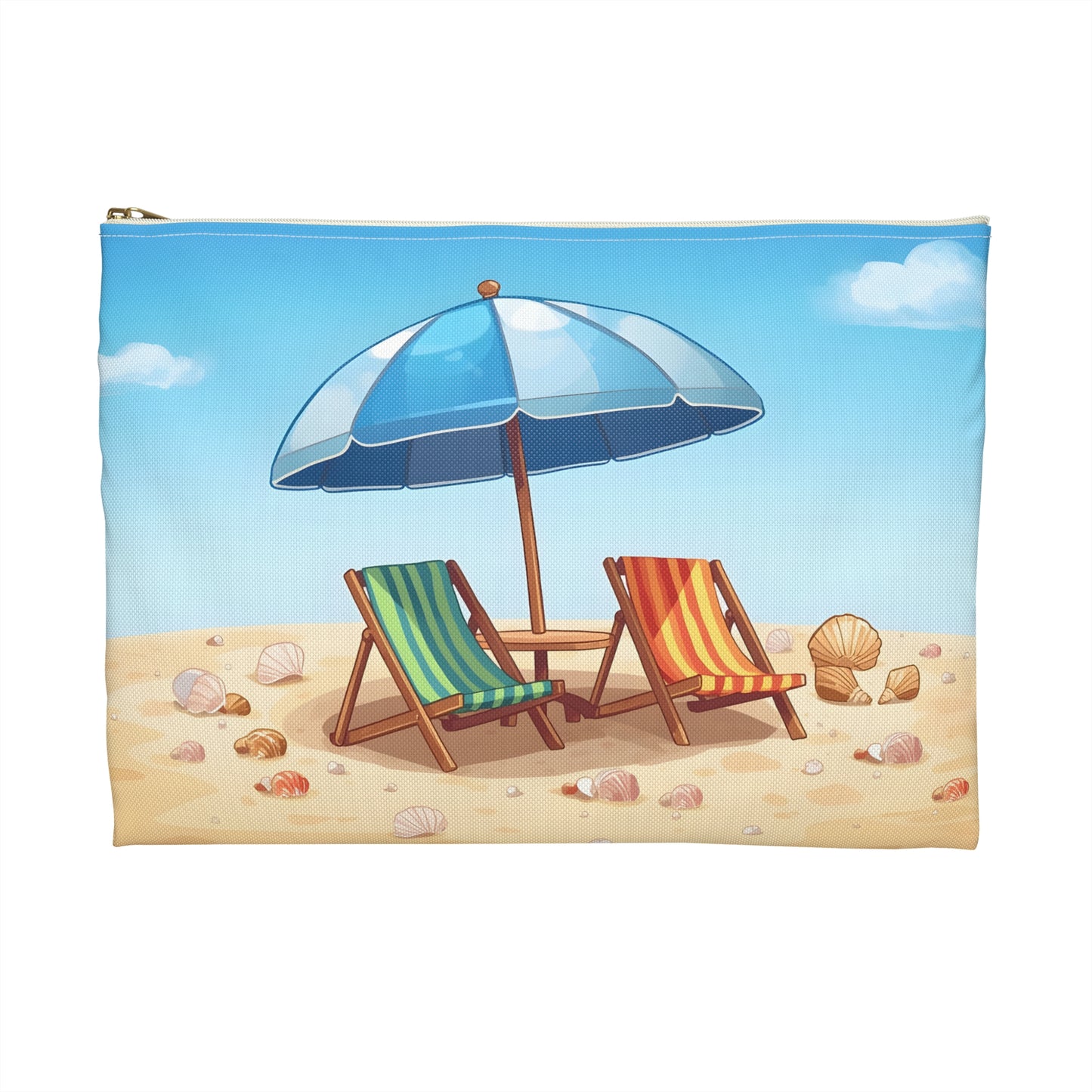 Seaside Escape – Summer Beach Chairs Travel & Passport Pouch