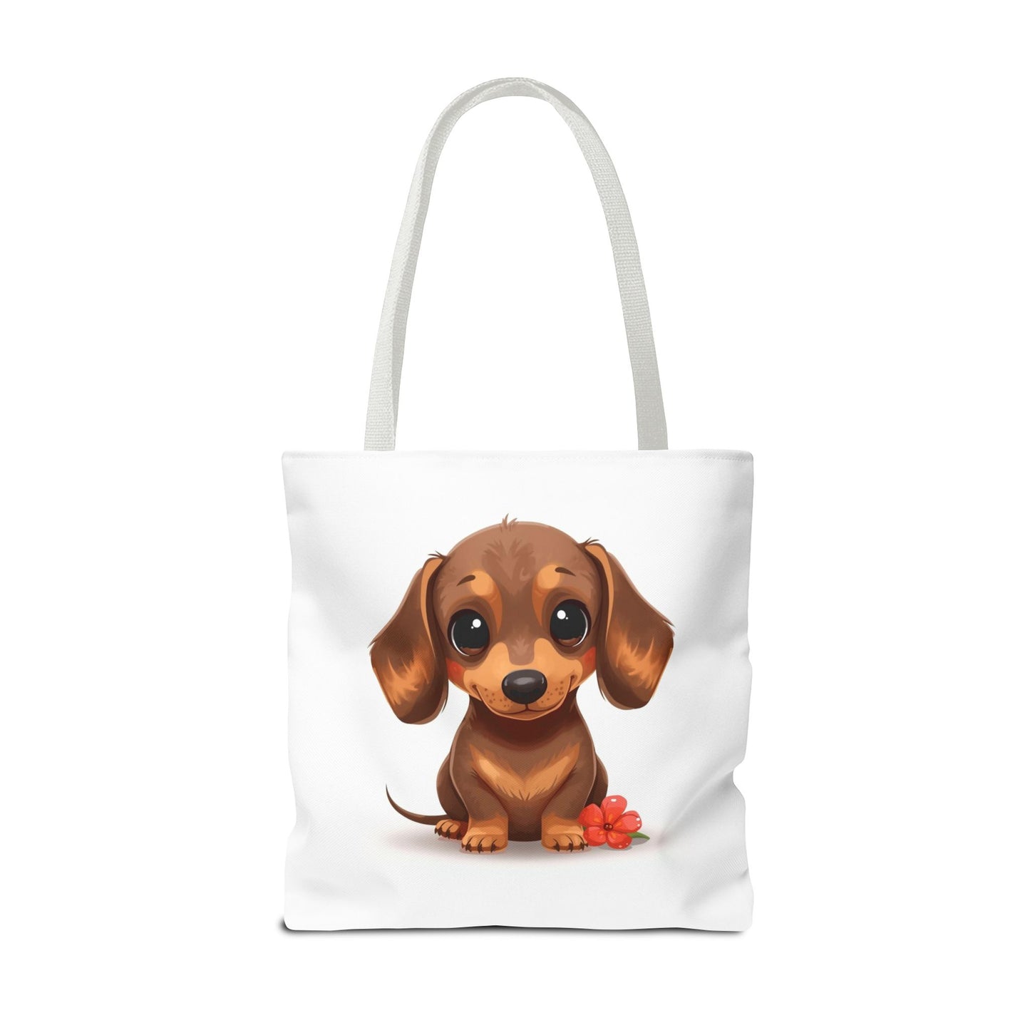 Charming Dachshund Cute Sausage Dog Illustration Cotton Canvas Tote Bag