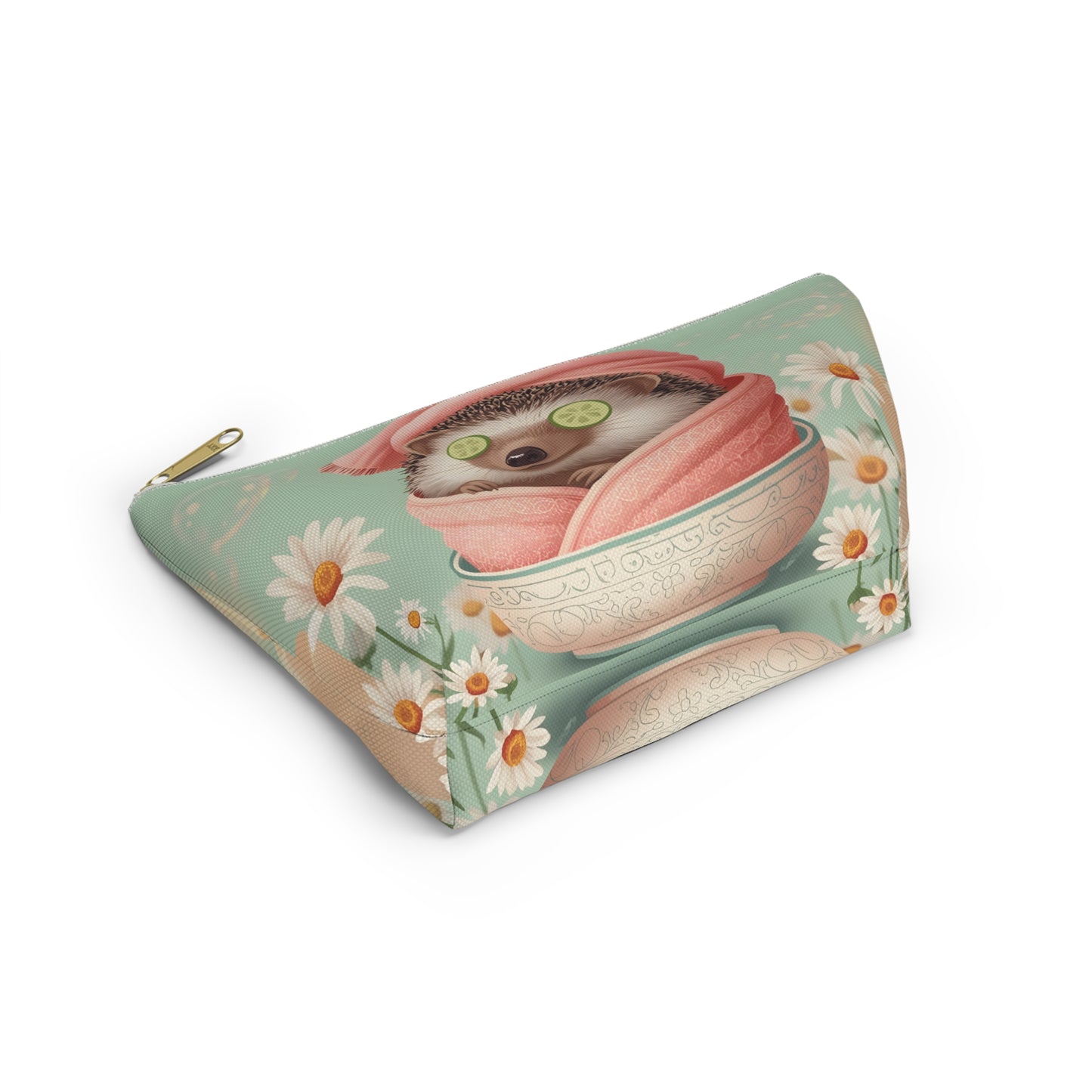 Hedgehog Spa Day Cosmetic Pouch | Cute Makeup Bag