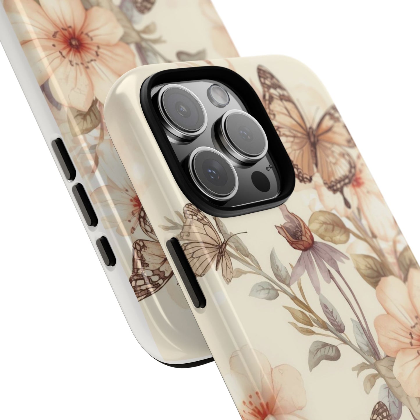 Soft Butterfly & Floral Illustration Tough Protective iPhone Cover