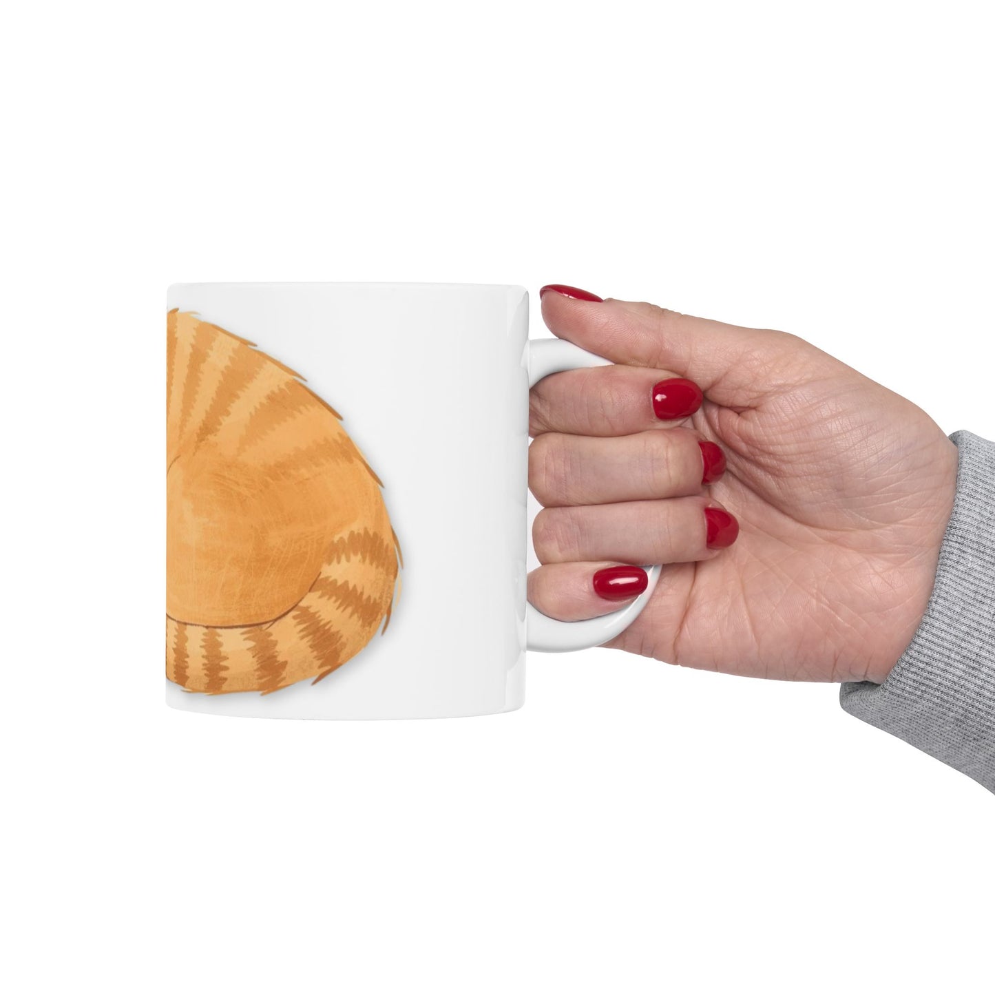 Sleeping Cat Ceramic Mug Cozy Ginger Cat Design | Cat Lover Gift - Cute Cozy Pet Lover Coffee Cup (11oz)