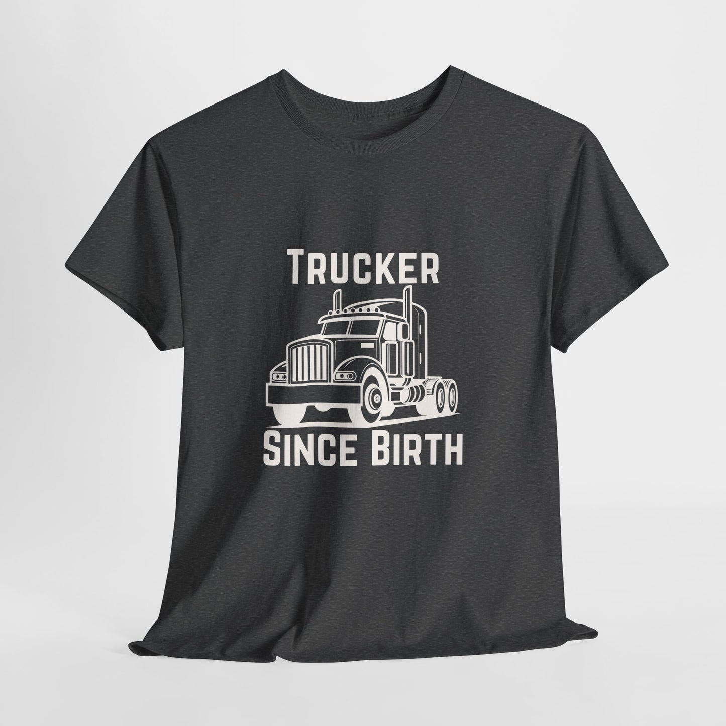 Trucker Since Birth T-Shirt Minimal Truck Driver Graphic Tee for Men