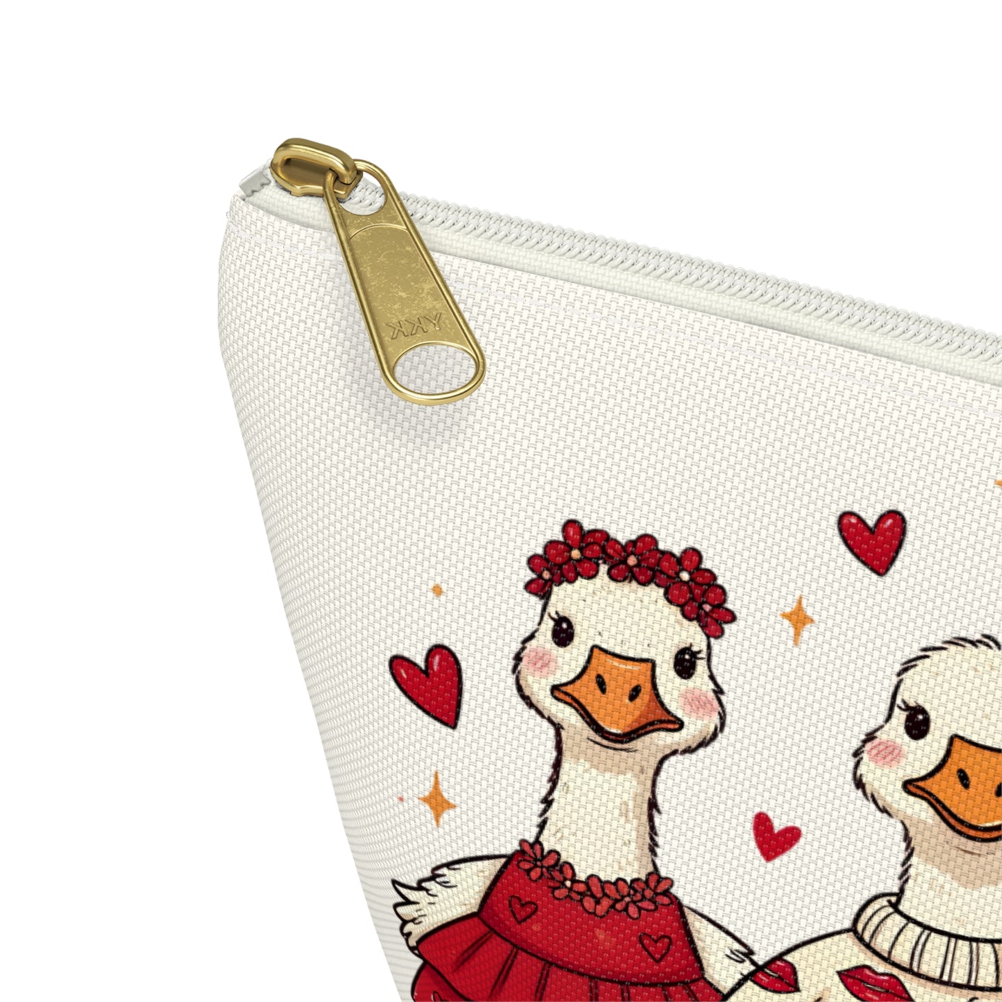 Love Is in the Flock Goose Valentine Makeup Bag Cosmetic Pouch