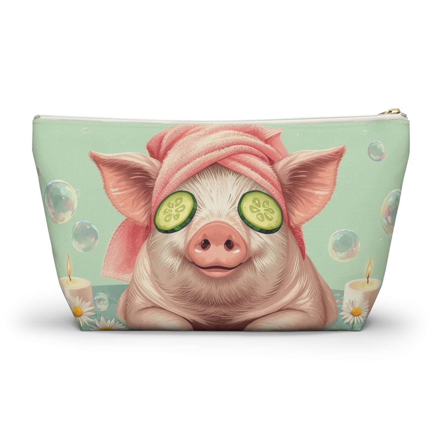 Pig Spa Day Cosmetic Pouch | Cute Makeup Bag