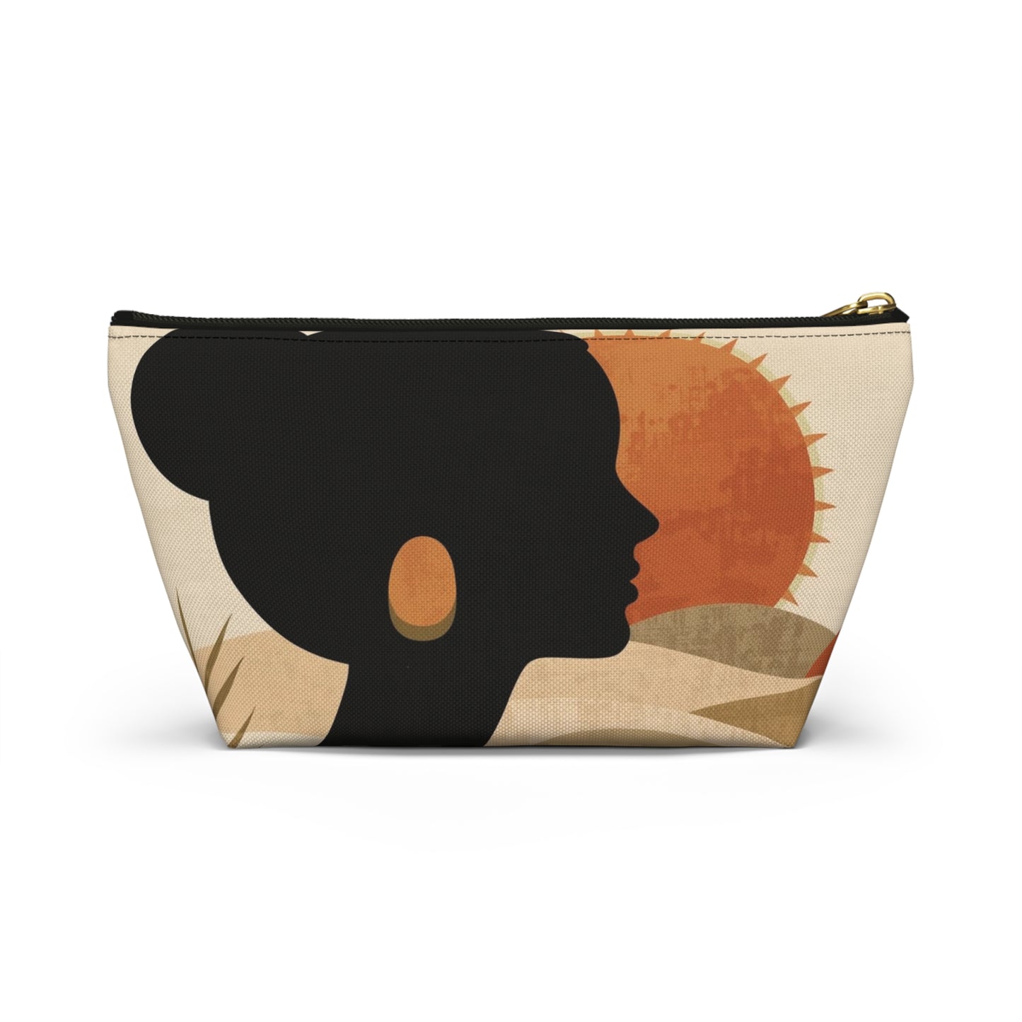 Golden Horizon Abstract Silhouette Makeup Bag | Cosmetic Pouch