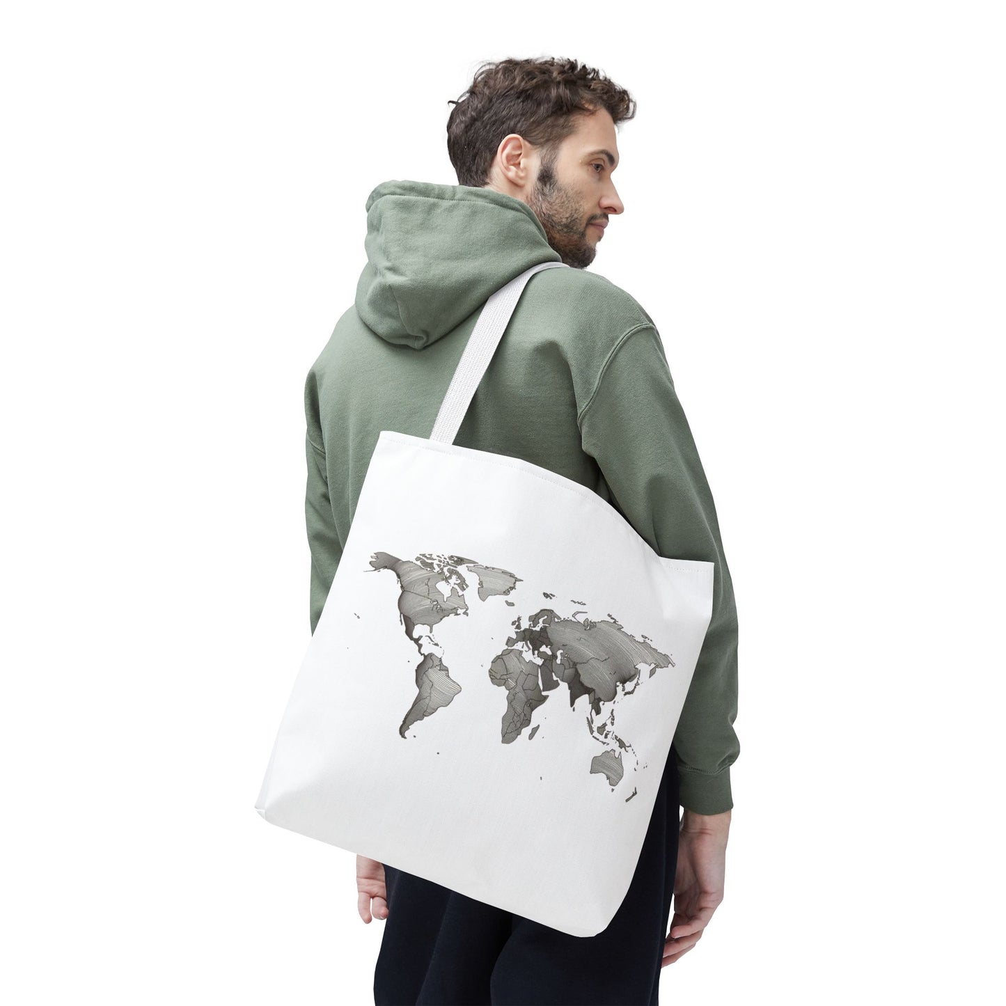 Vintage World Map Minimal Travel Aesthetic Cotton Canvas Tote Bag
