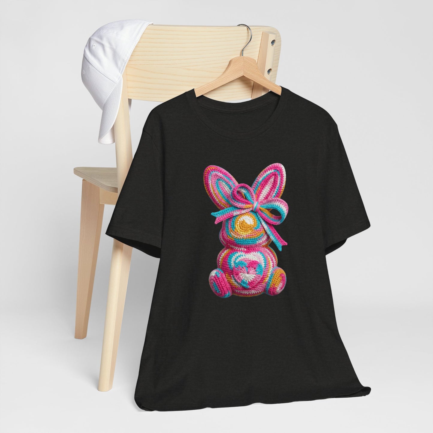 Crochet Easter Bunny with Heart Detail Spring Design T-shirt