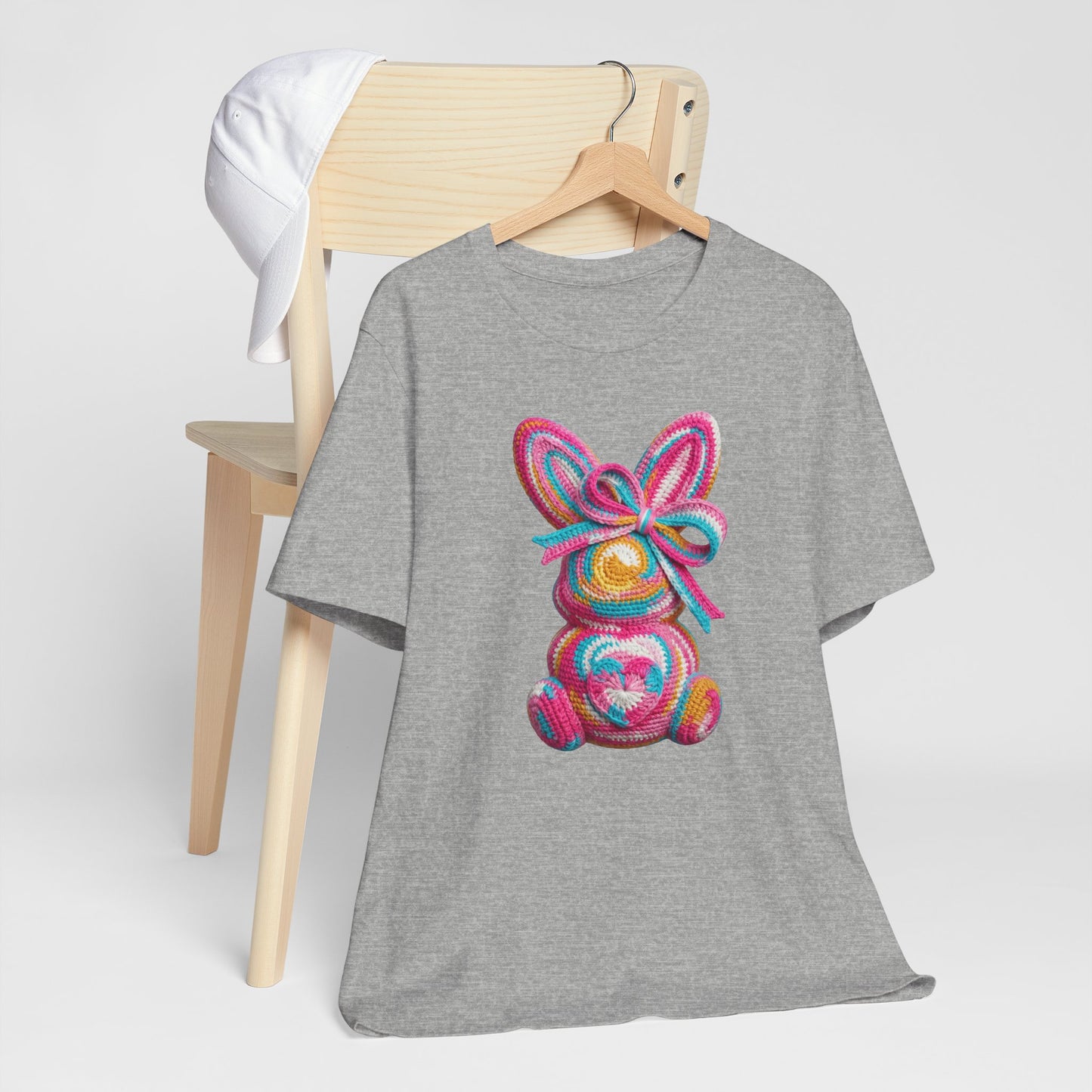 Crochet Easter Bunny with Heart Detail Spring Design T-shirt