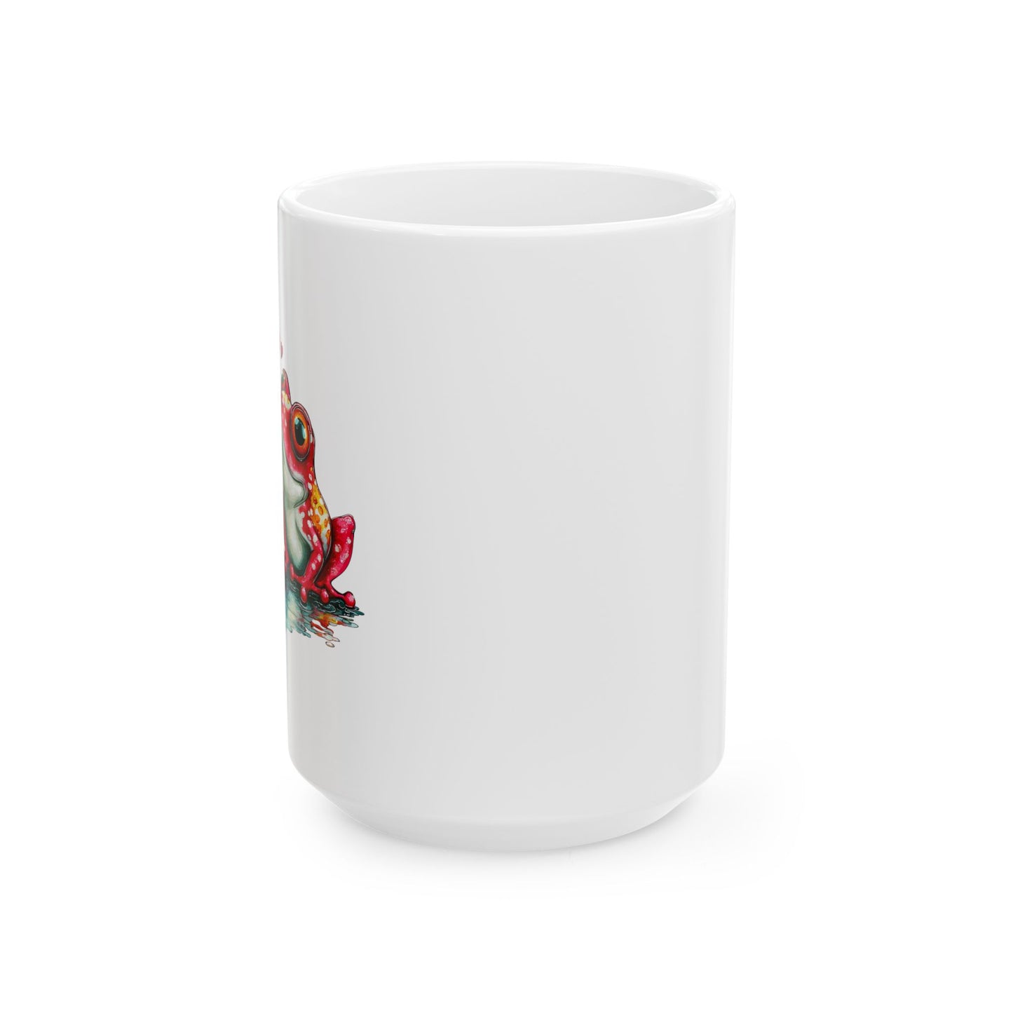 Toadally in Love Kissing Frogs Ceramic Mug - Vibrant Colorful Animal Coffee Cup (11oz & 15oz)