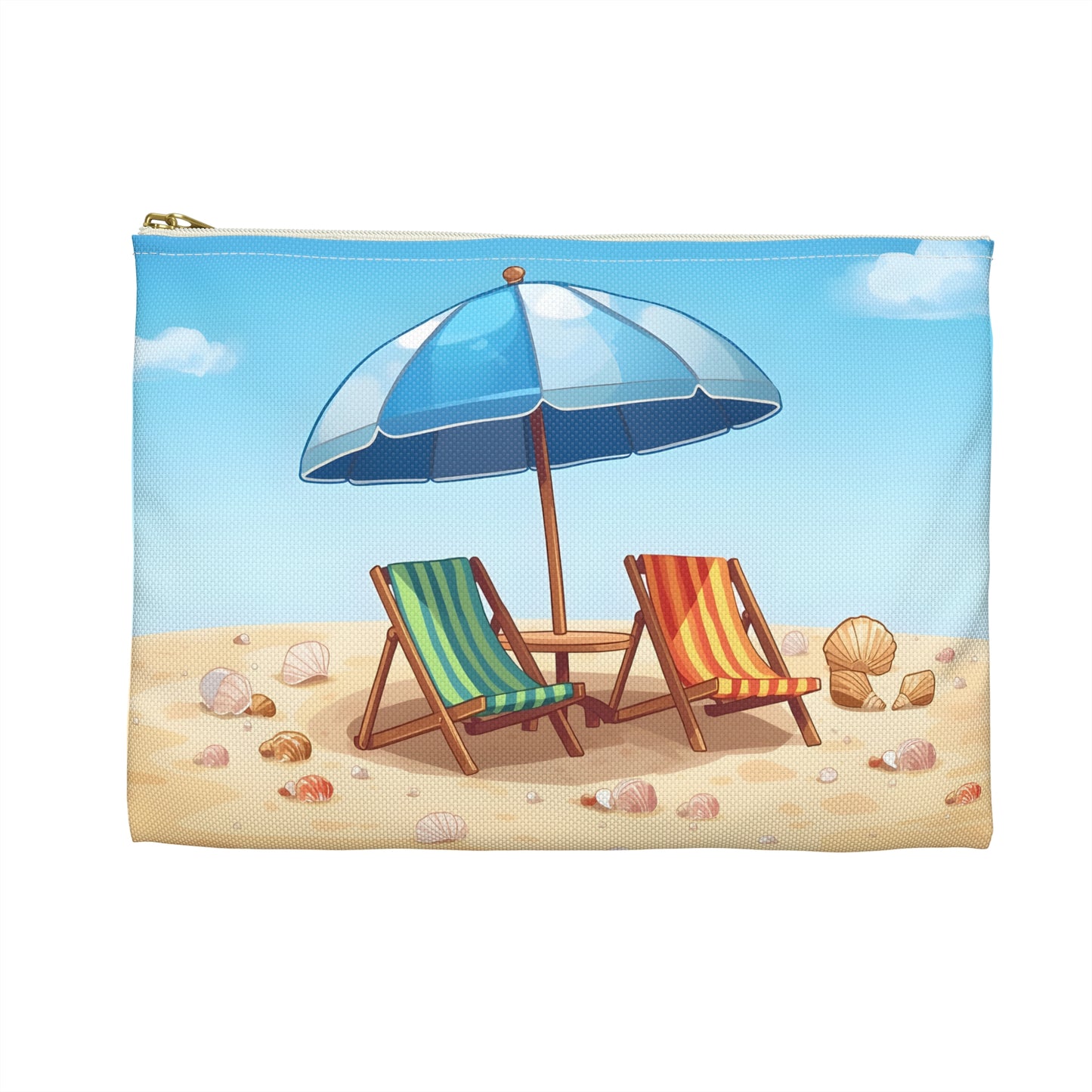 Seaside Escape – Summer Beach Chairs Travel & Passport Pouch
