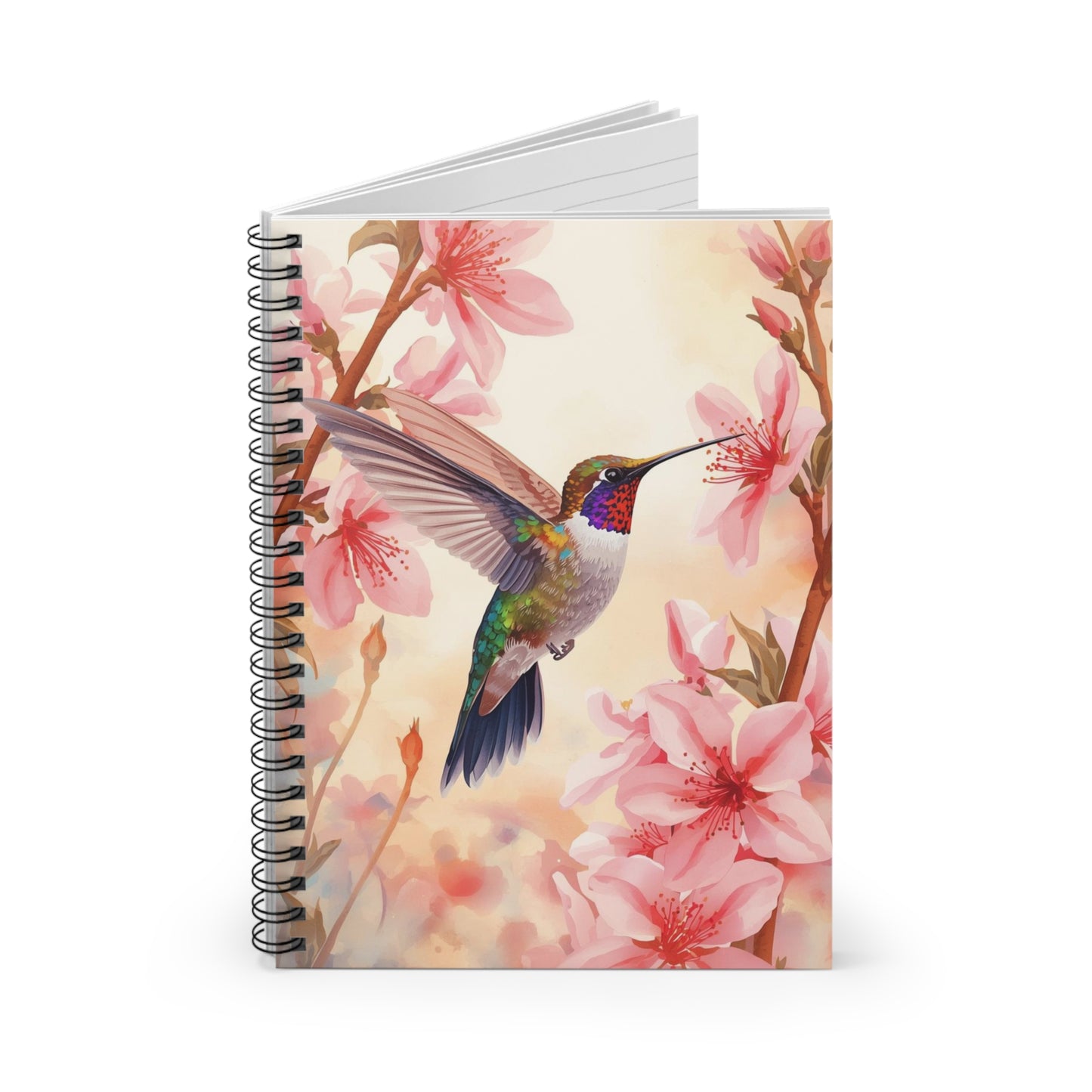 Hummingbird at Dawn Notebook – Peaceful Watercolor Garden Journal