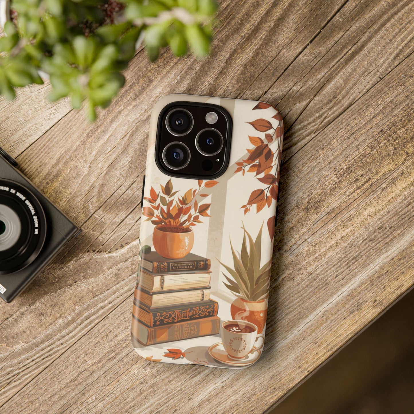 Cozy Books, Plants & Coffee Tough Protective iPhone Case