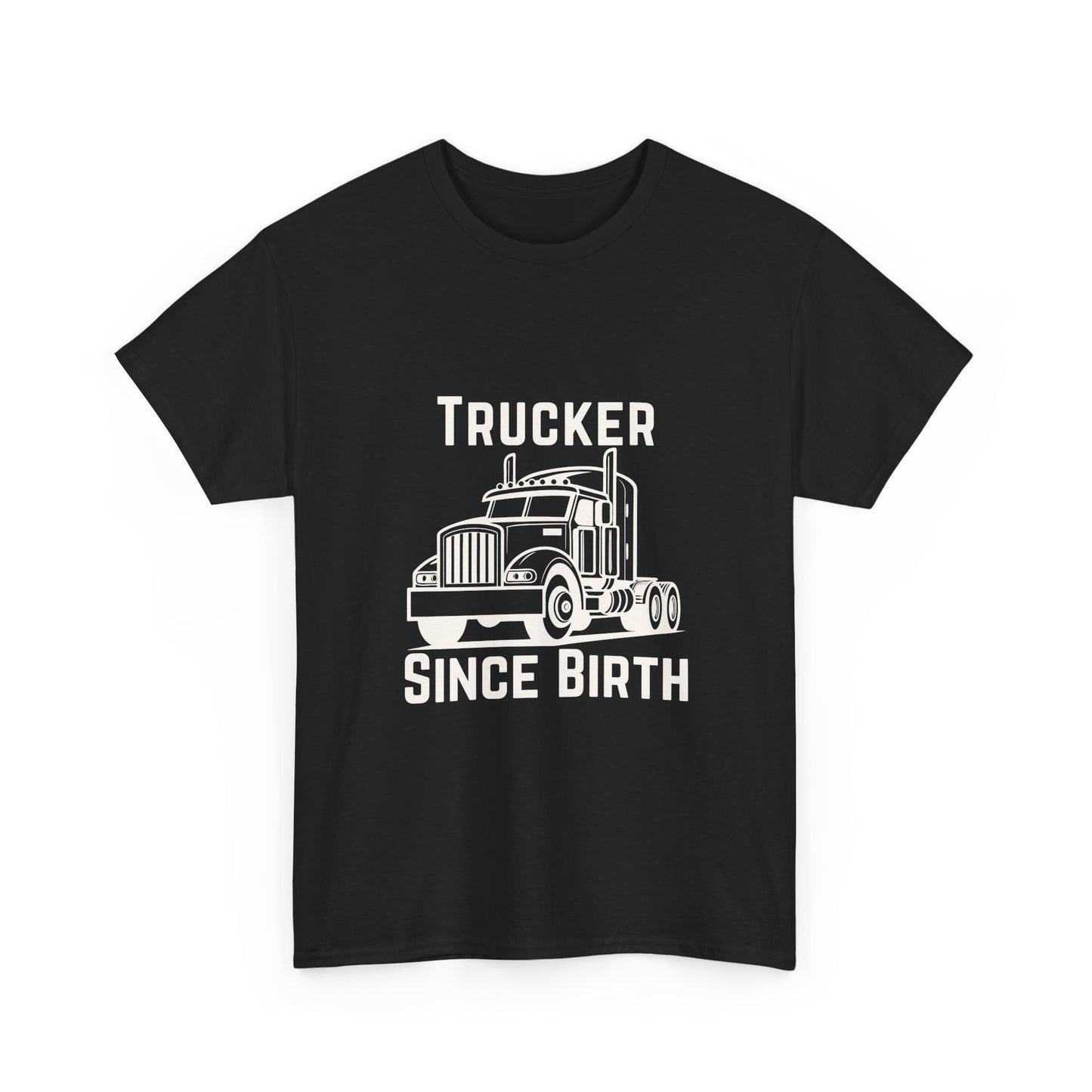 Trucker Since Birth T-Shirt Minimal Truck Driver Graphic Tee for Men