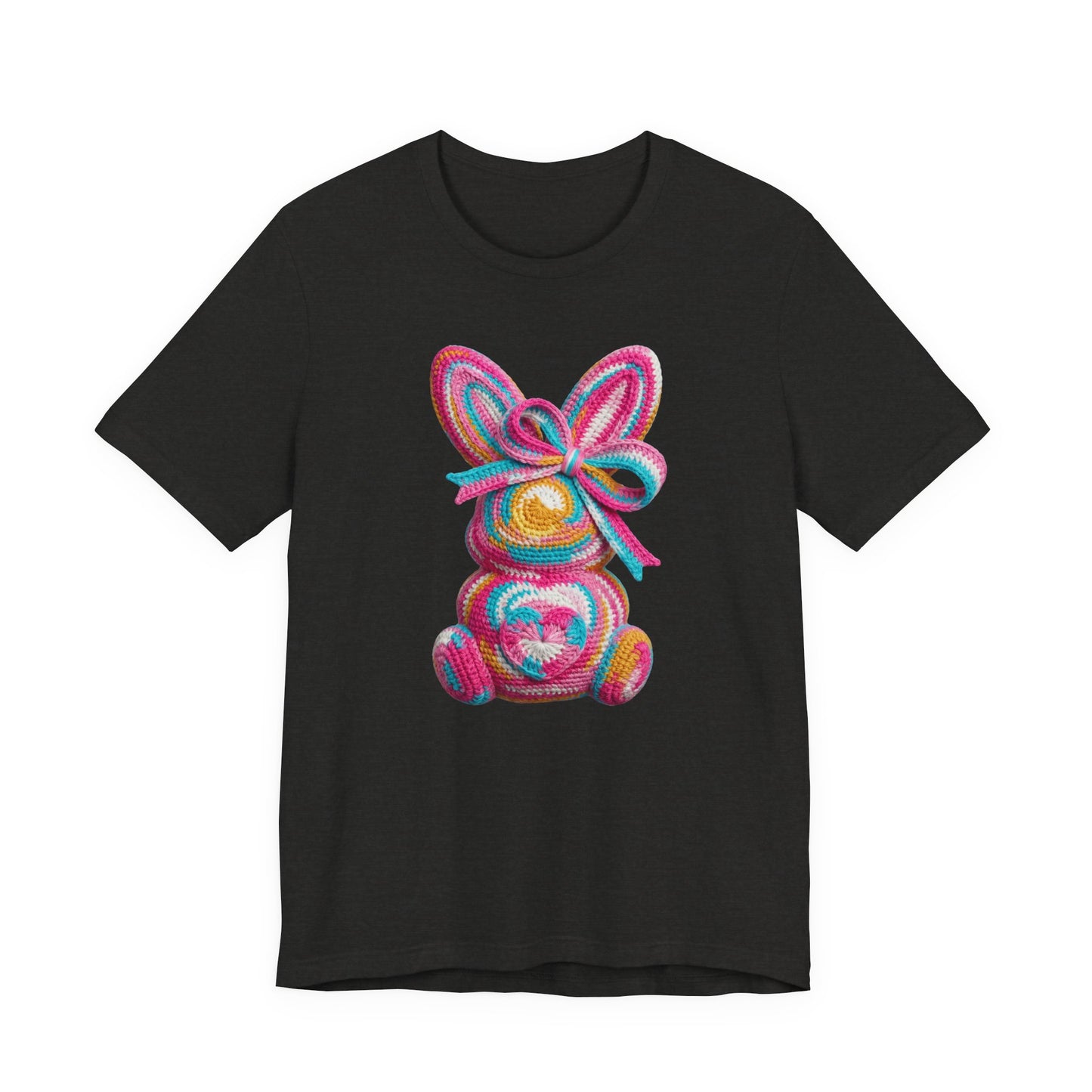 Crochet Easter Bunny with Heart Detail Spring Design T-shirt